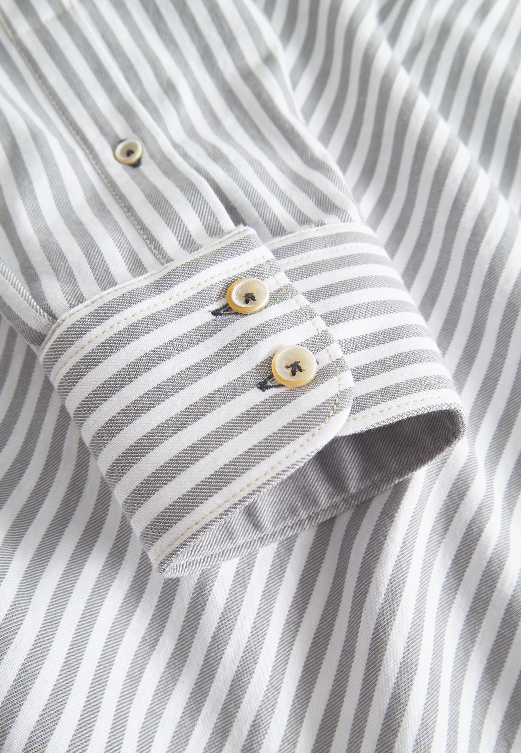 Chemise Brushed Twill Stripes in Silver Stripes Chemises Colours and Sons   