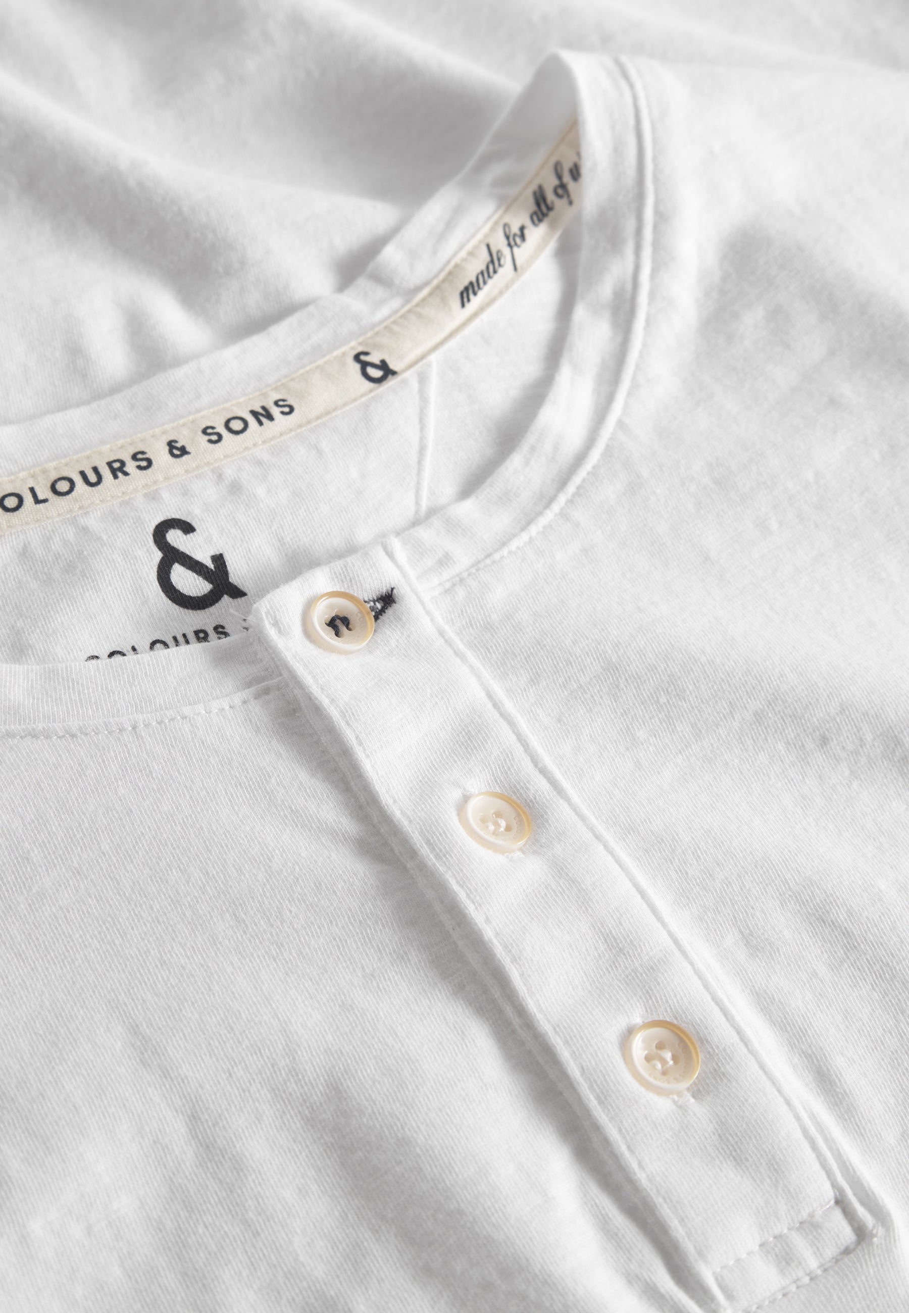 Henley - Slub en blanc T-shirts Colours and Sons   