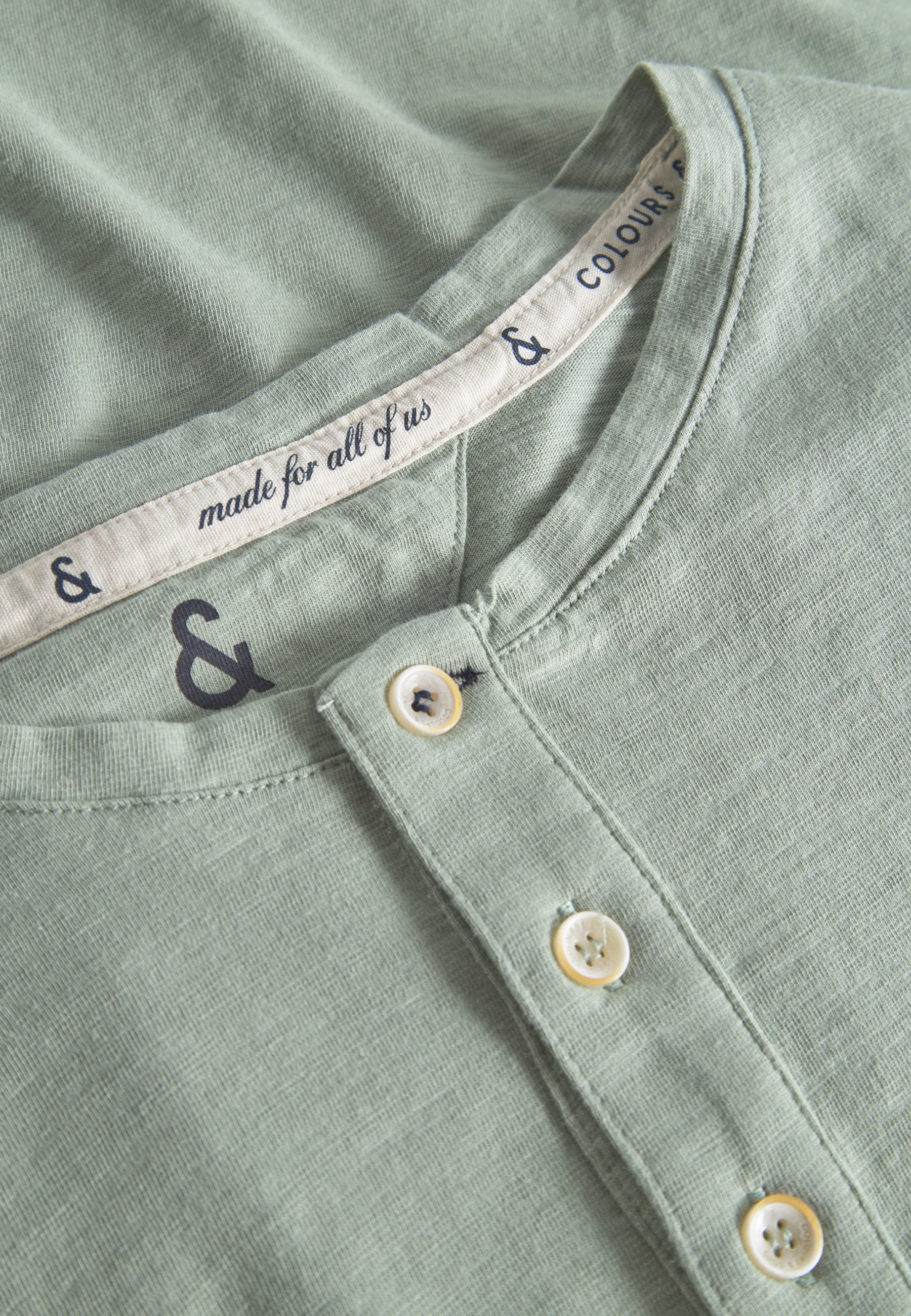 Henley - Slub en pistache T-shirts Colours and Sons   