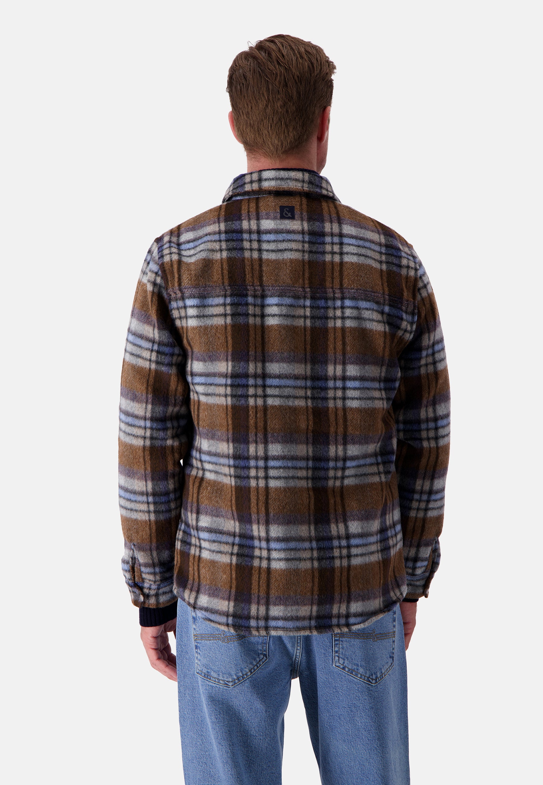 Worker Jacket Zipped in Tobacco Check Vestes Colours and Sons   