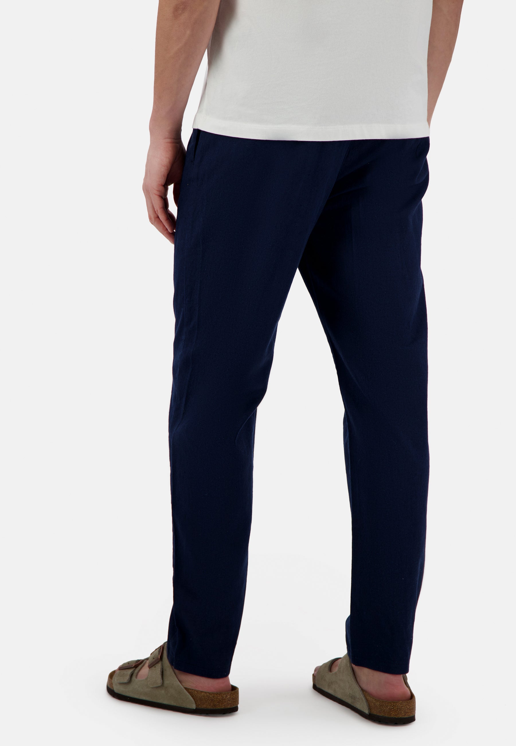 Pants-Cropped Linen dans Pantalon Navy Colours and Sons   