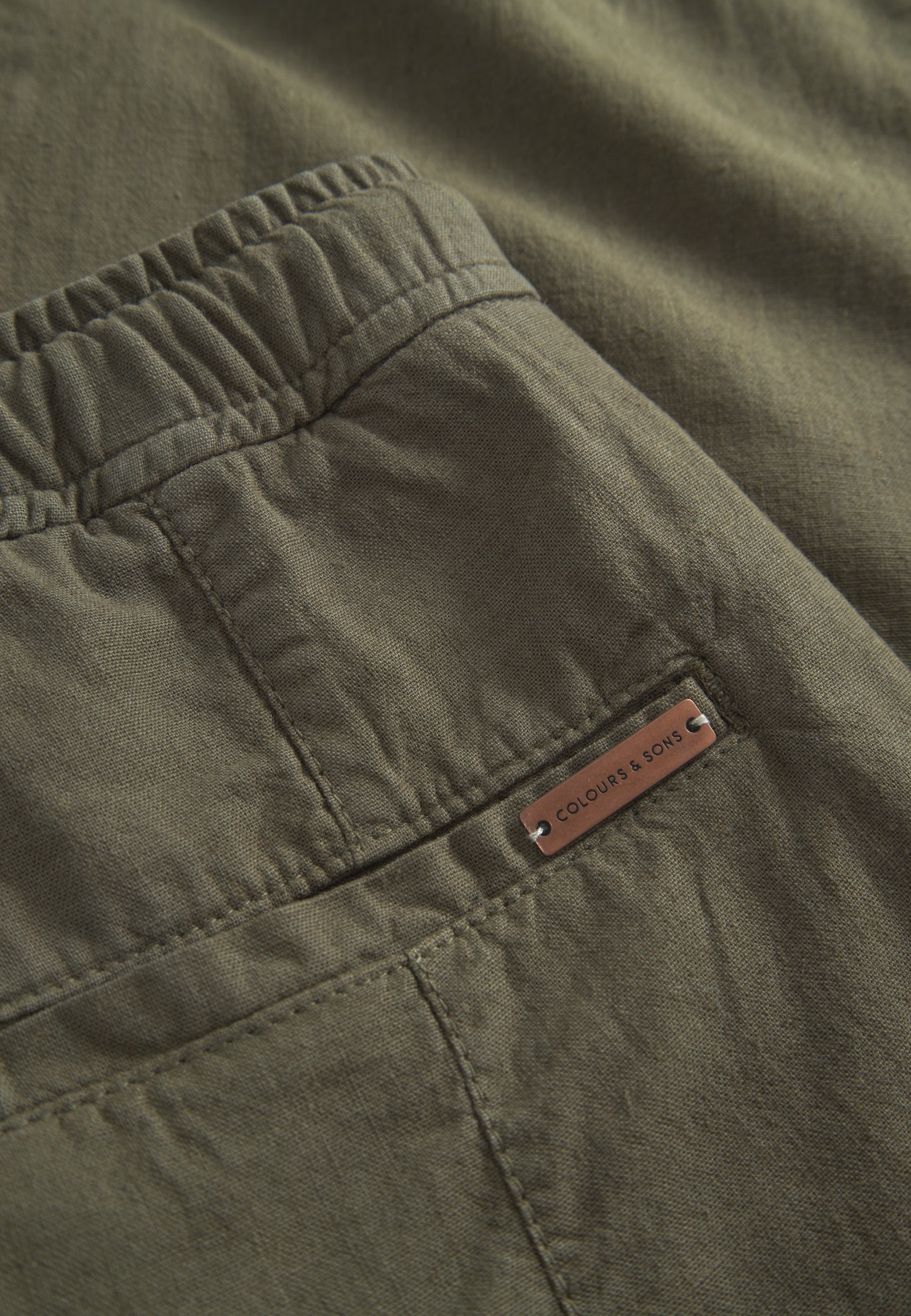 Pants-Cropped Linen dans Olive Pantalons Colours and Sons   