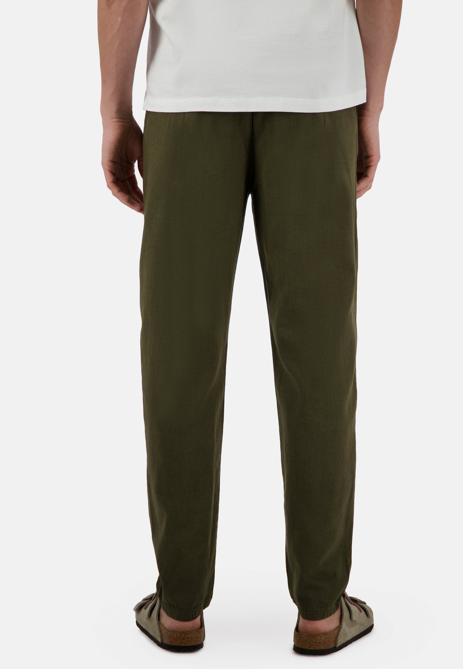 Pants-Cropped Linen dans Olive Pantalons Colours and Sons   