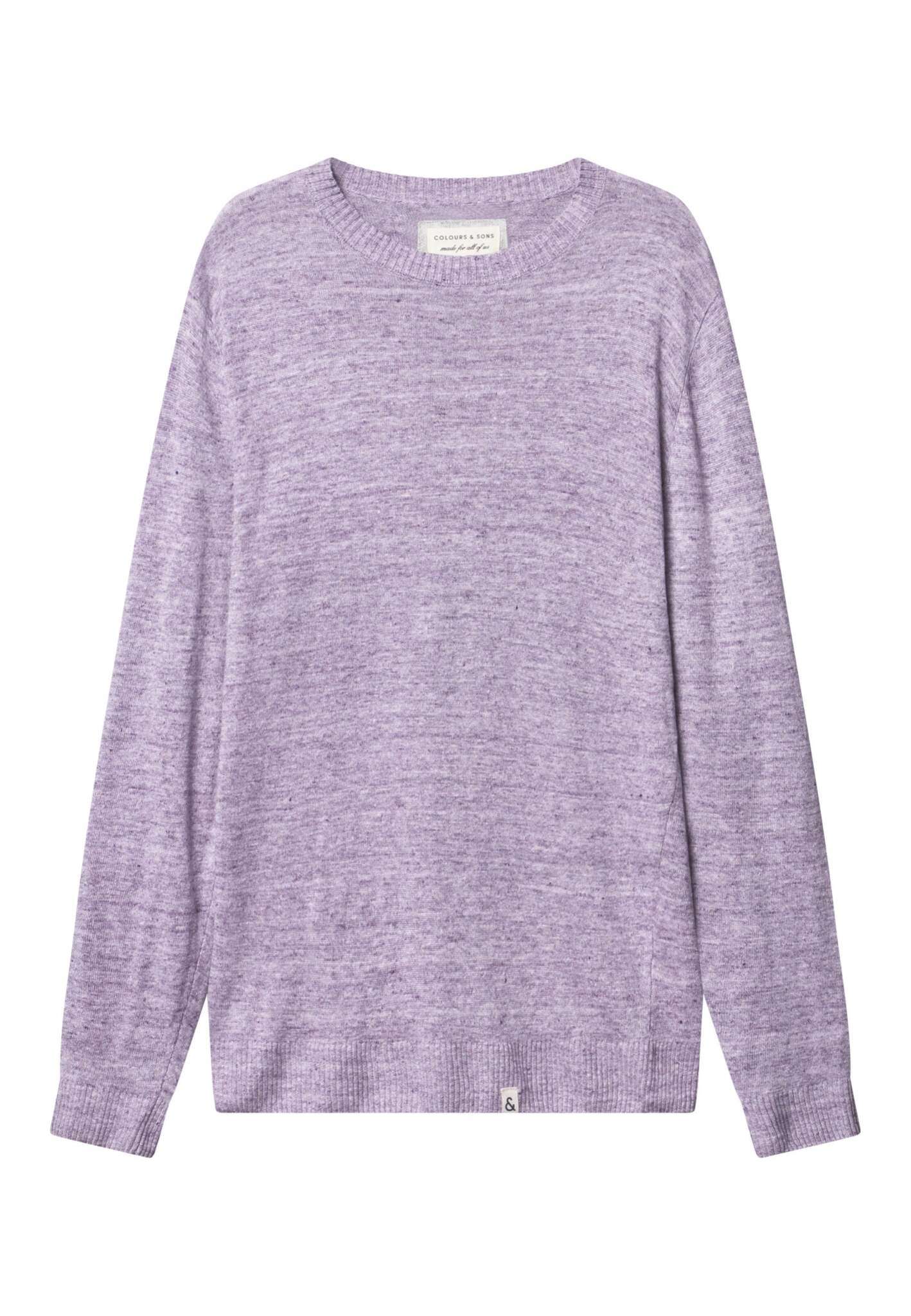 Roundneck-Linen en pull violet Colours and Sons