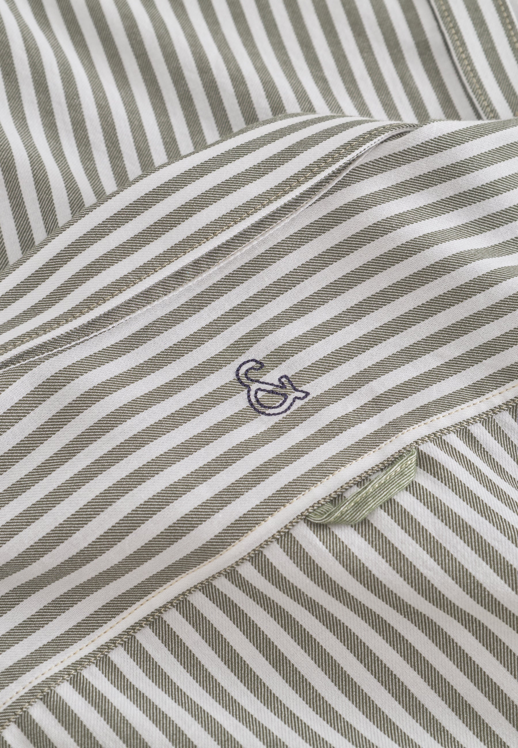Shirt-Brushed Twill Stripes in Hunter Stripes Chemises Colours and Sons