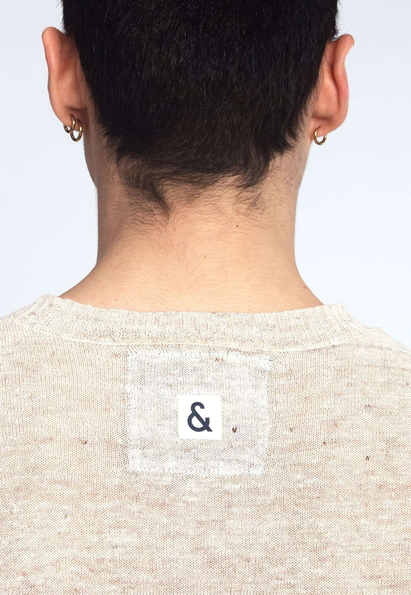 Pull Roundneck Pure Linen en Light Beige Colours and Sons   