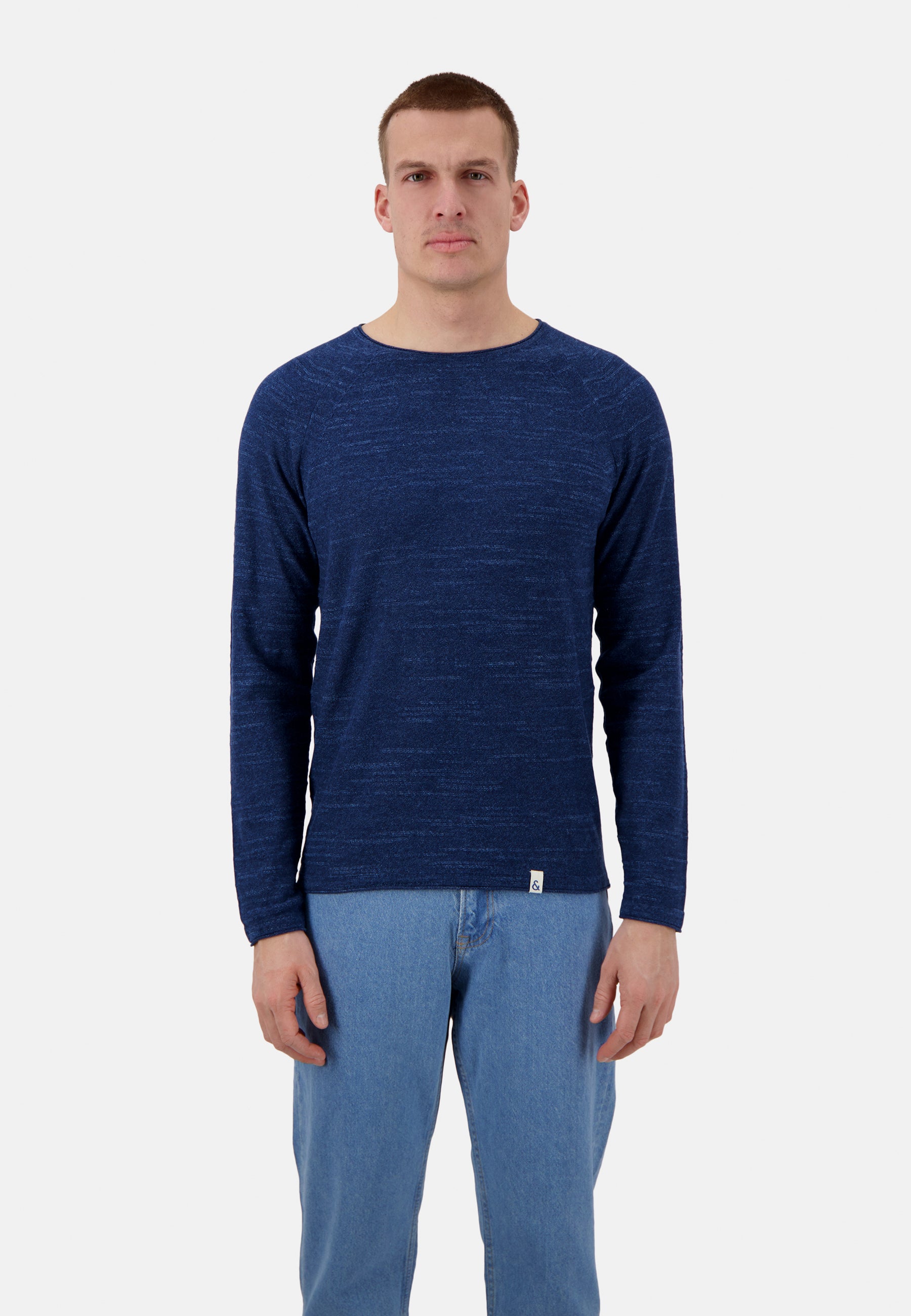 Roundneck-Slub en pull marine Colours and Sons   