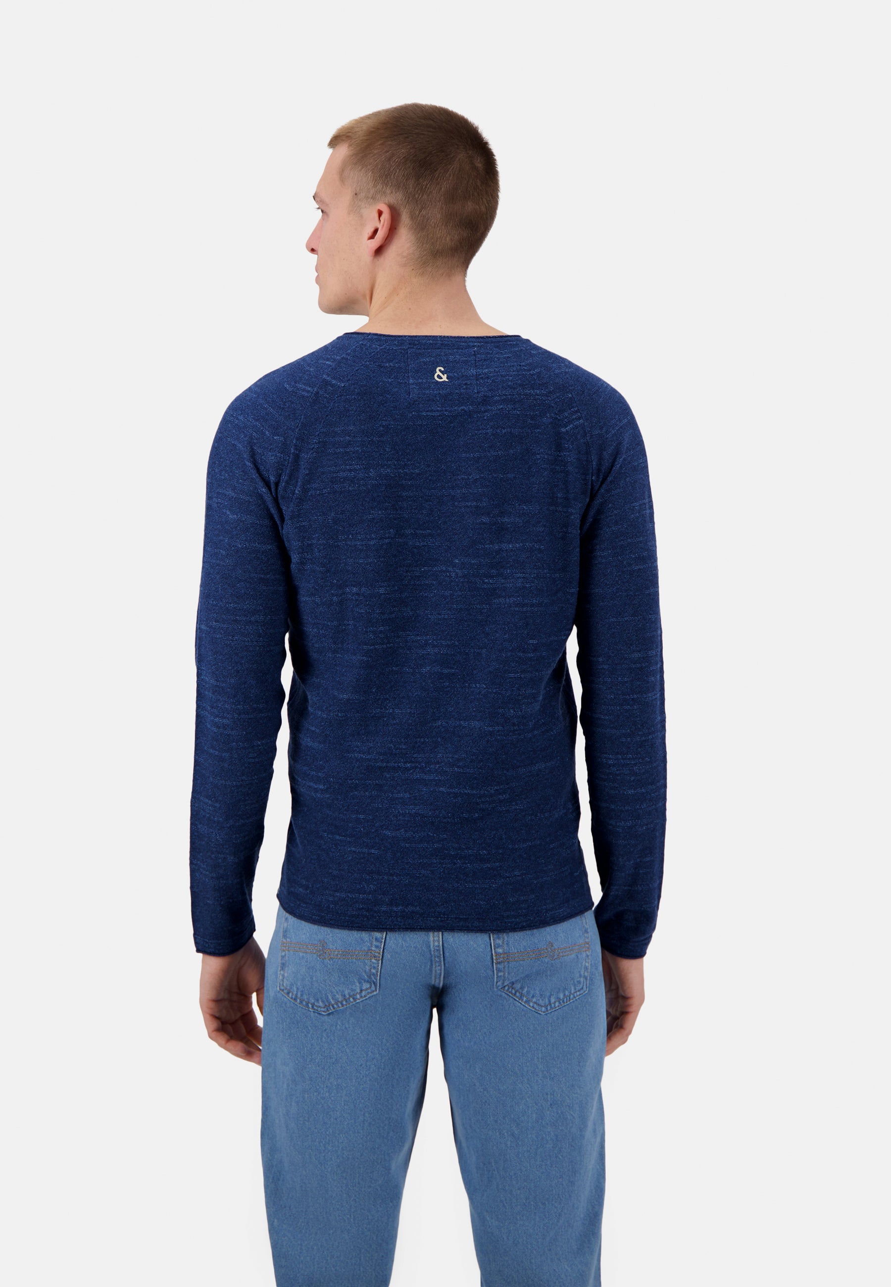 Roundneck-Slub en pull marine Colours and Sons   