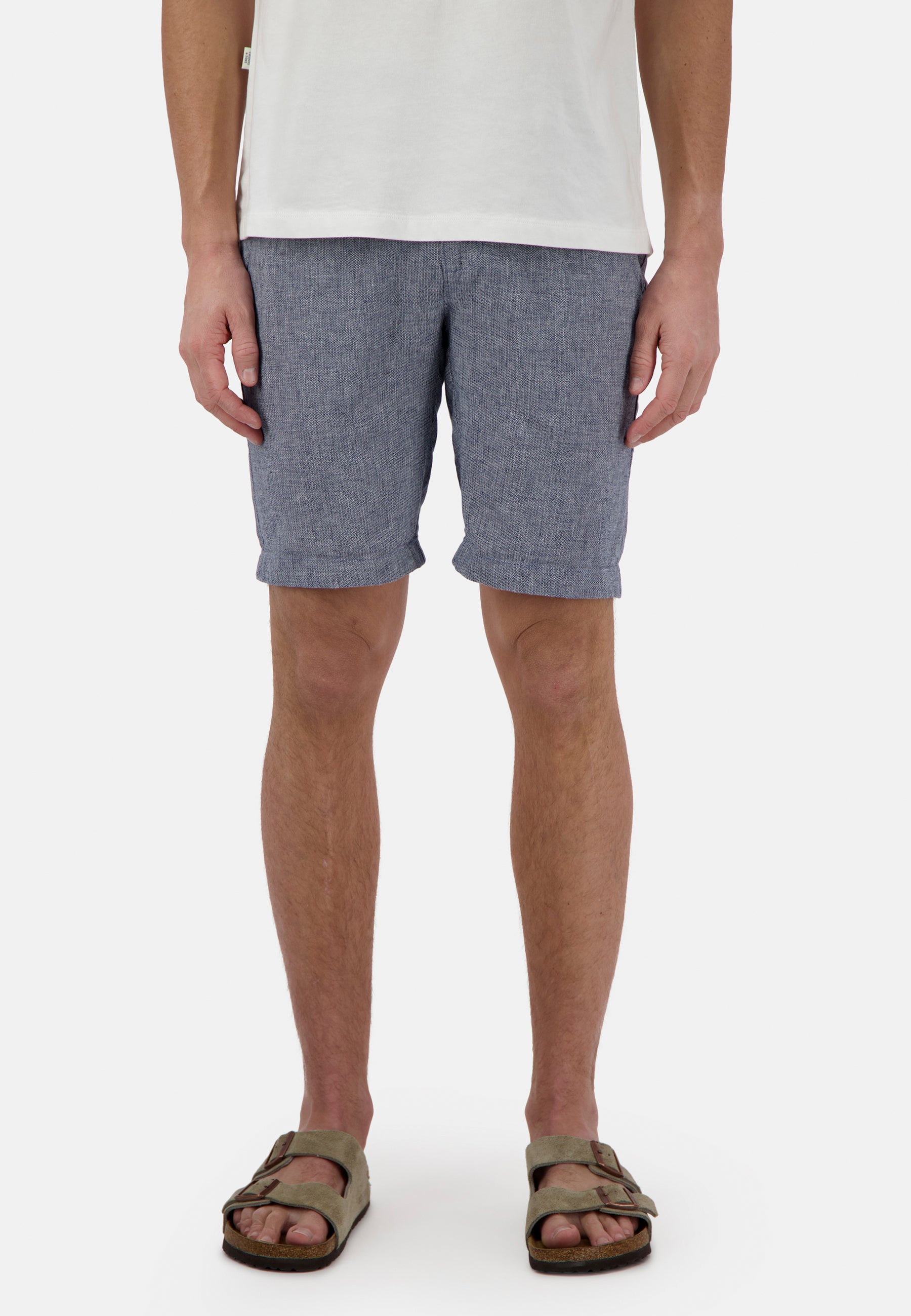 Short-Linen Blend Check in River Twill Shorts Colours and Sons   