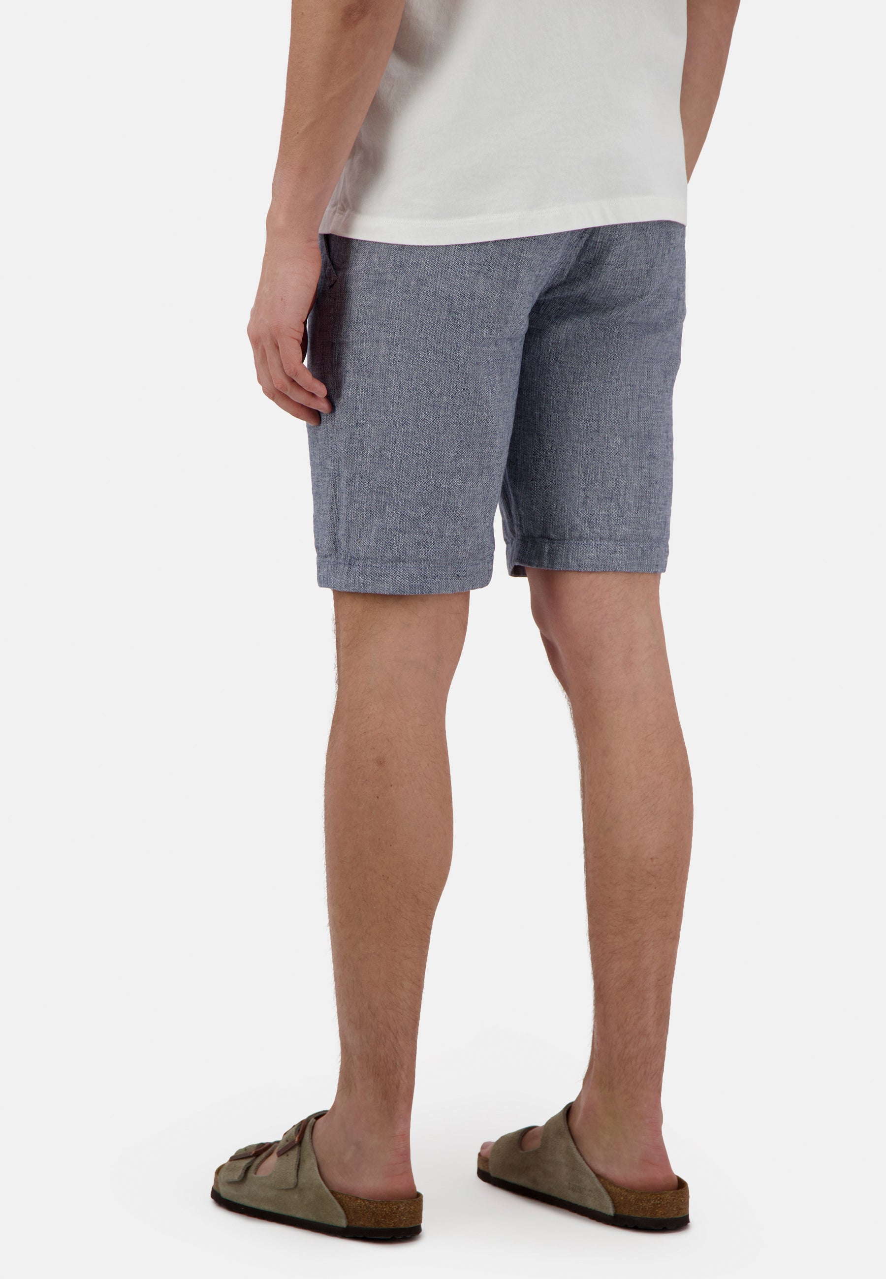 Short-Linen Blend Check in River Twill Shorts Colours and Sons   