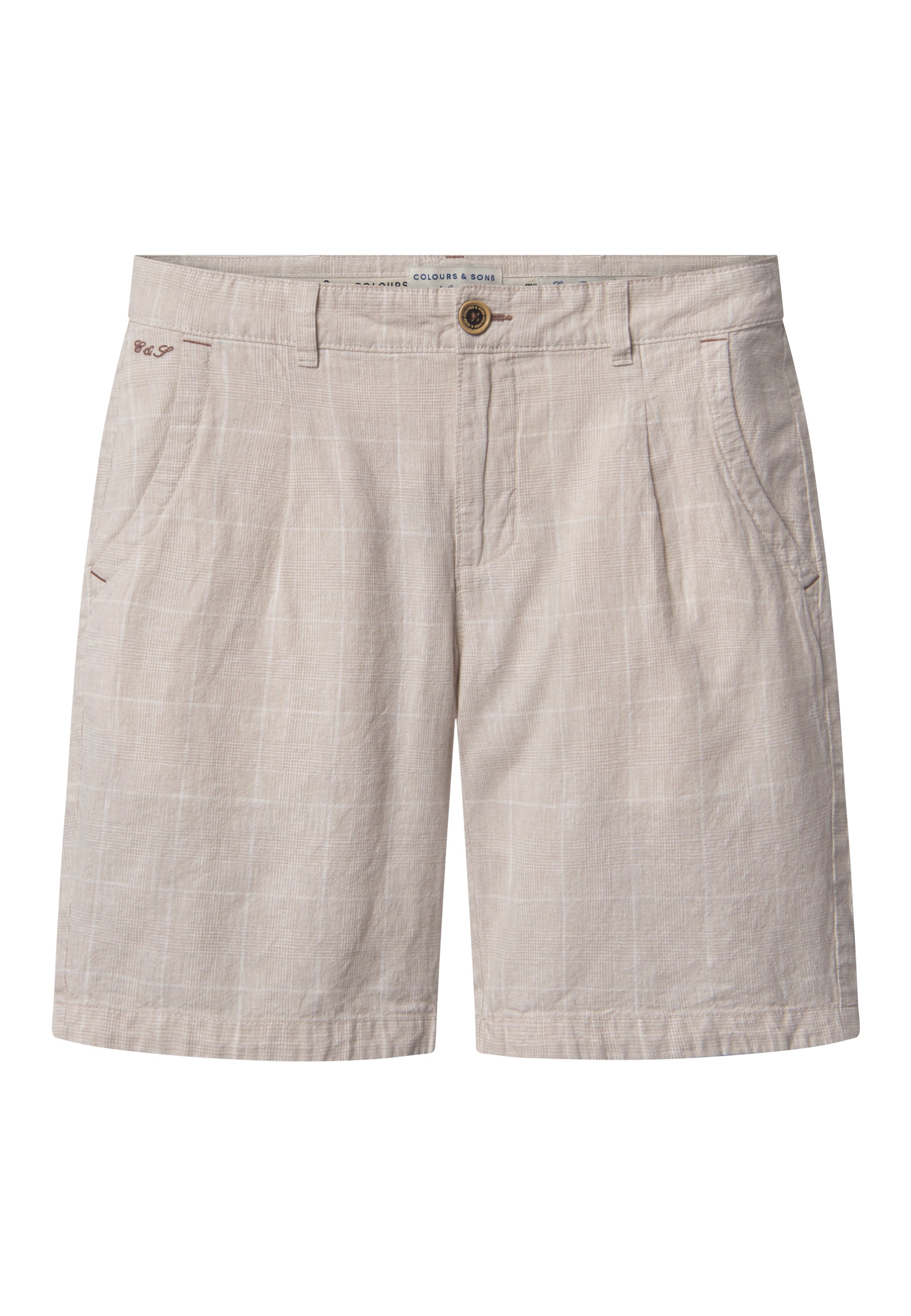 Short-Linen Blend Check in Tent Check Shorts Colours and Sons   