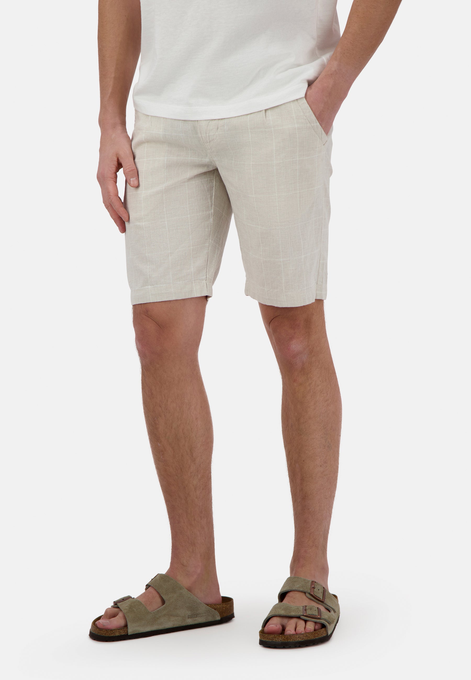 Short-Linen Blend Check in Tent Check Shorts Colours and Sons   