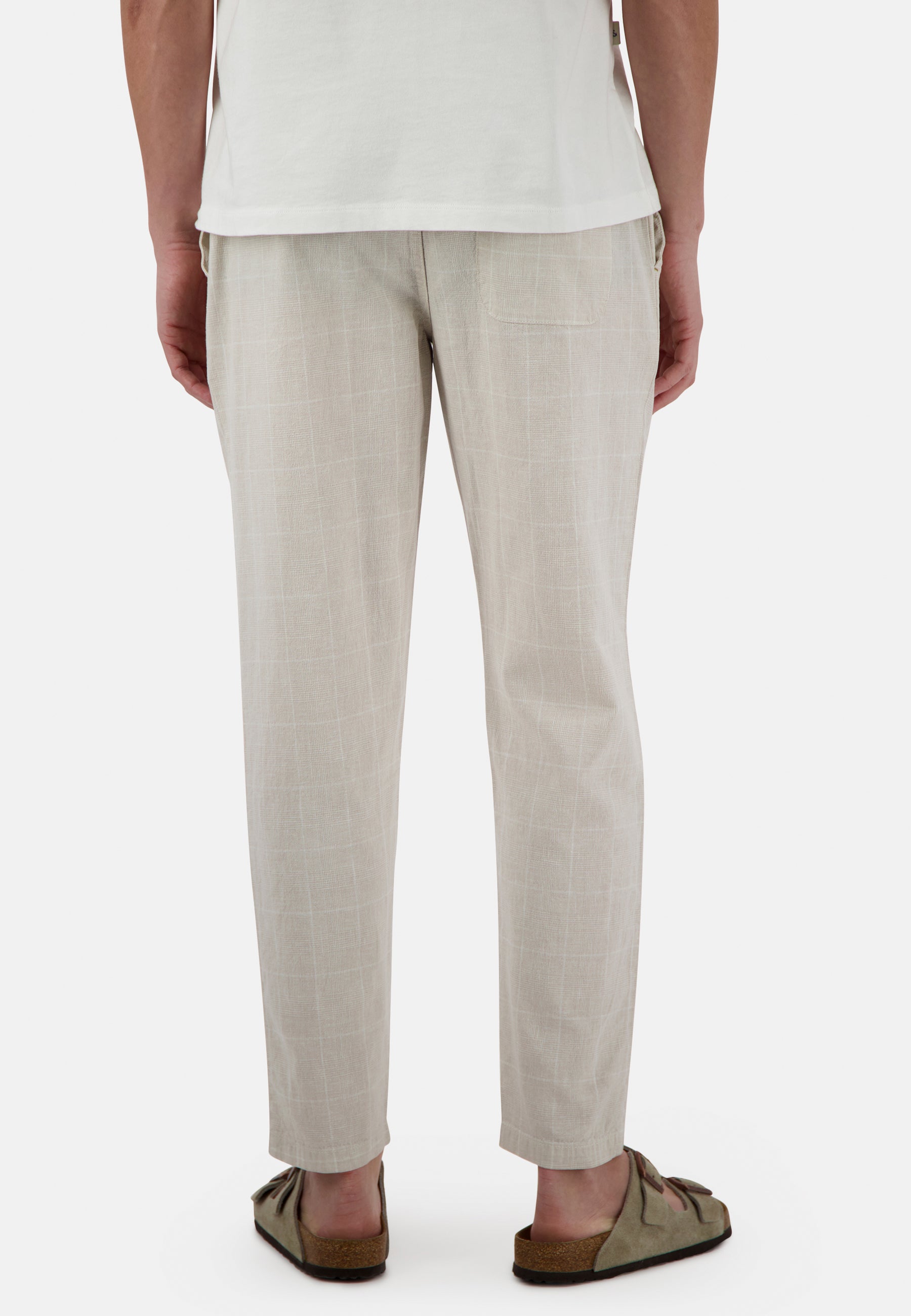 Chino-Linen Blend Check dans le pantalon Tent Check Colours and Sons   