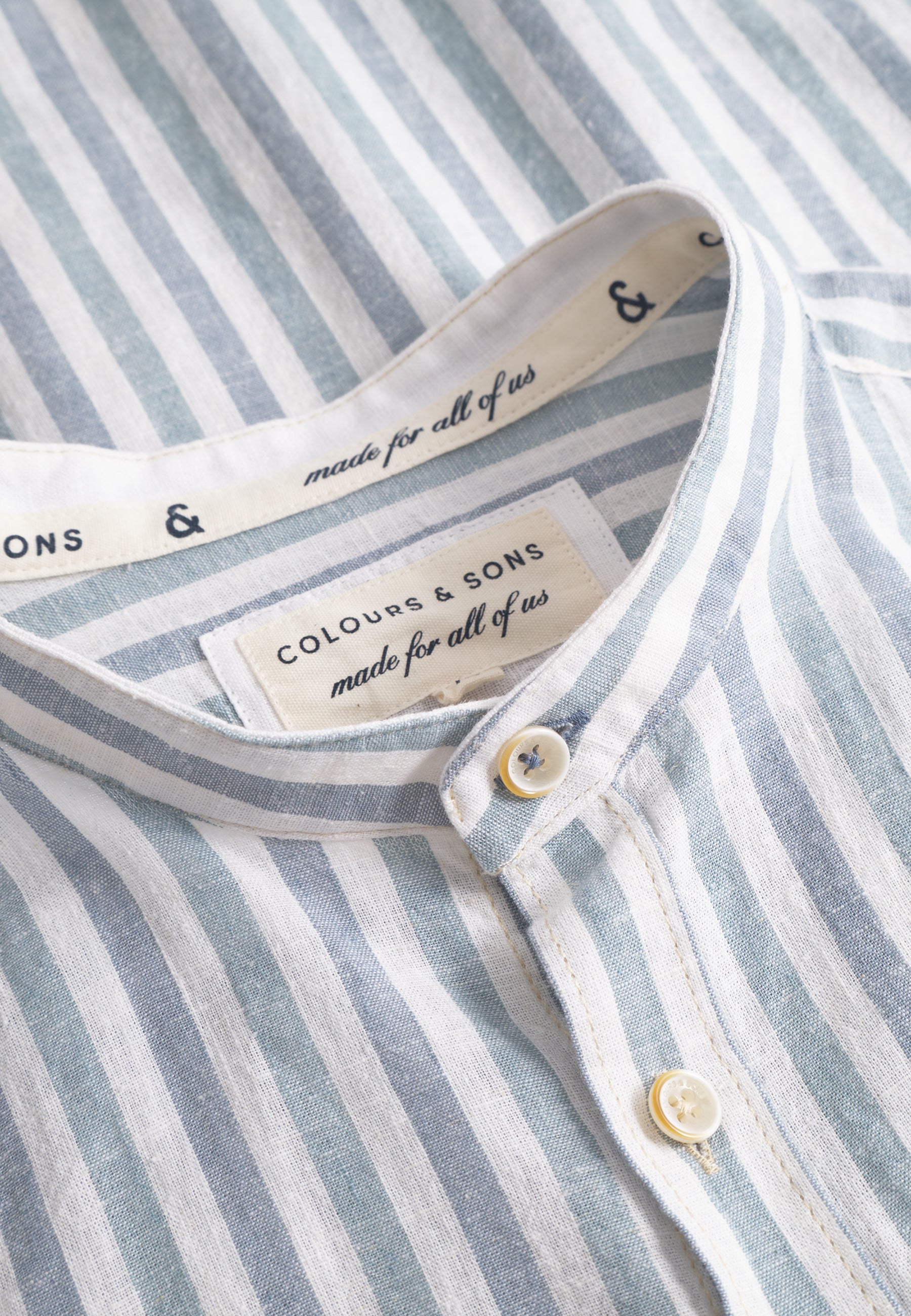 Shirt-Linen Blend Stripes in Kimono-Great Wave Chemises Colours and Sons