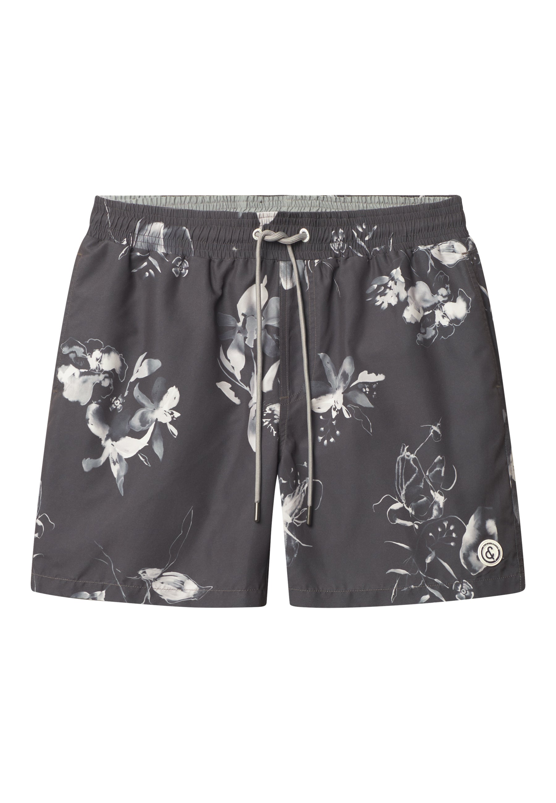 Swimshort-imprimé en noir smoke