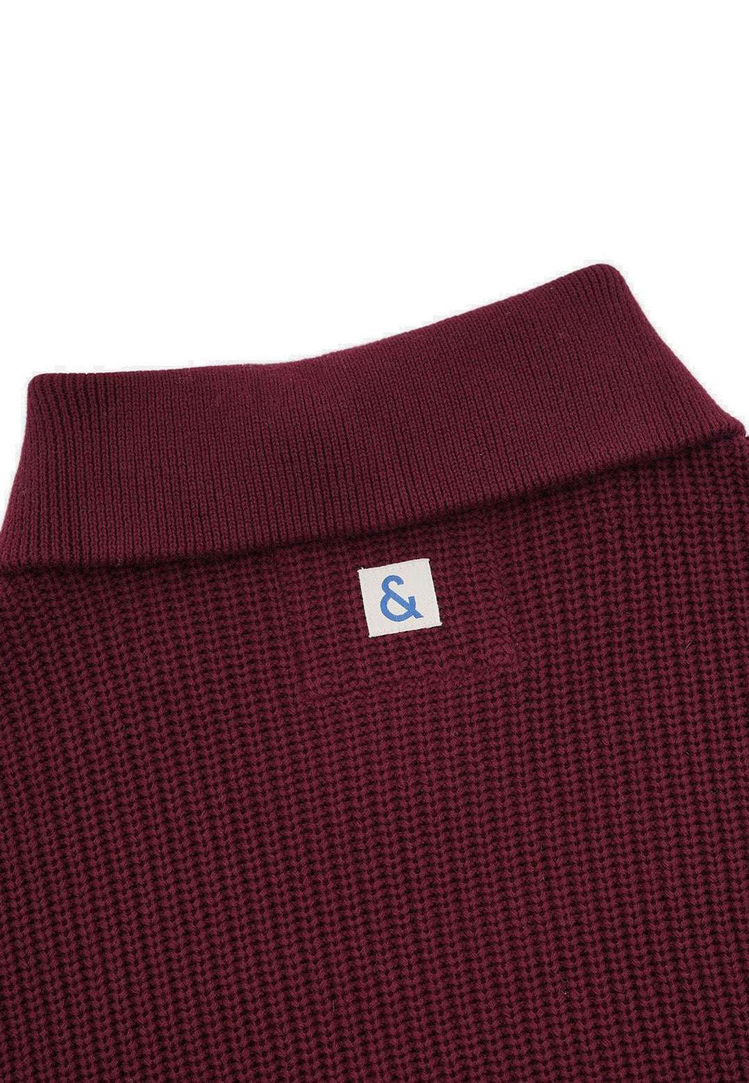 Mock-Zip-Half Cardigan Stitch in Merlot Pullover Colours and Sons   