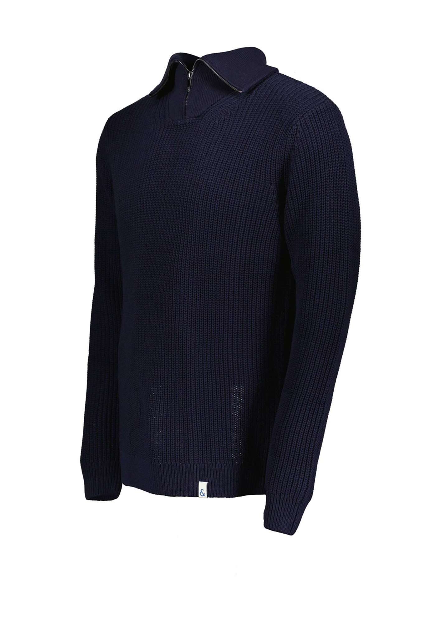 Mock-Zip-Half Cardigan Stitch in Navy Pullover Colours and Sons   