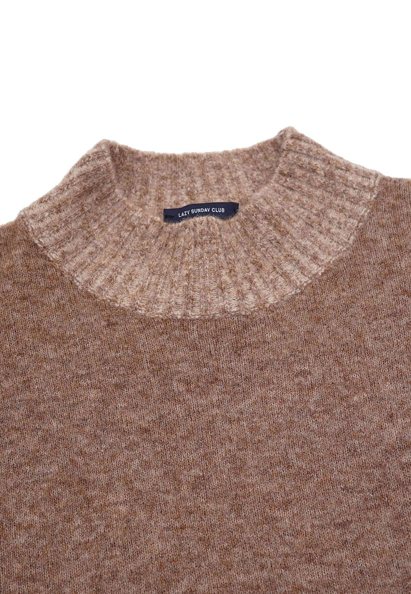 Roundneck-Hairy en pull-over tabac Colours and Sons   