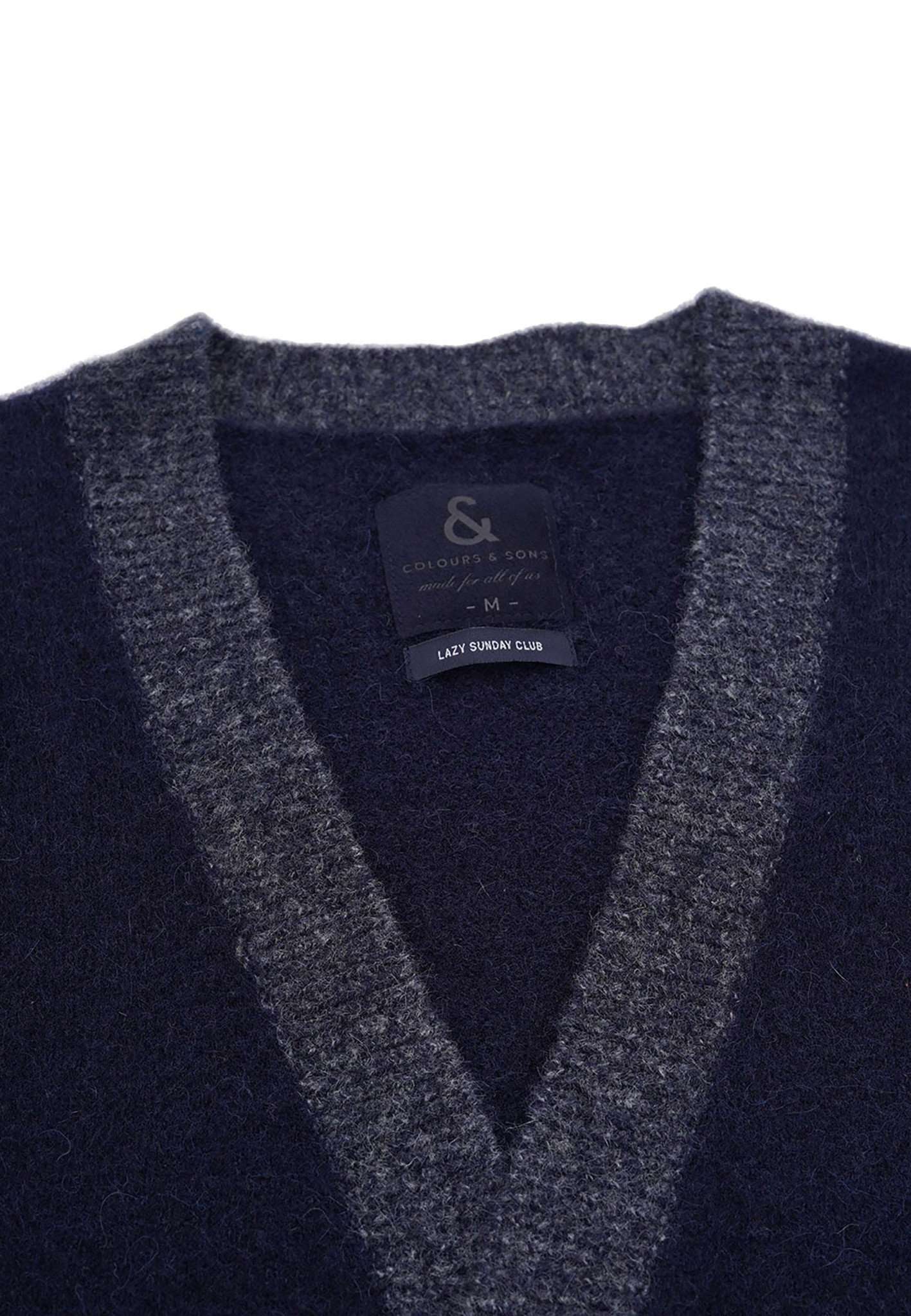 Cardigan-Button-Hairy dans Vestes Navy Colours and Sons   