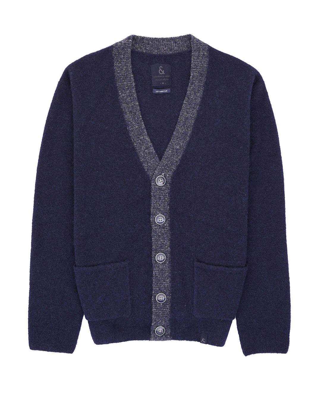 Cardigan-Button-Hairy dans Vestes Navy Colours and Sons   