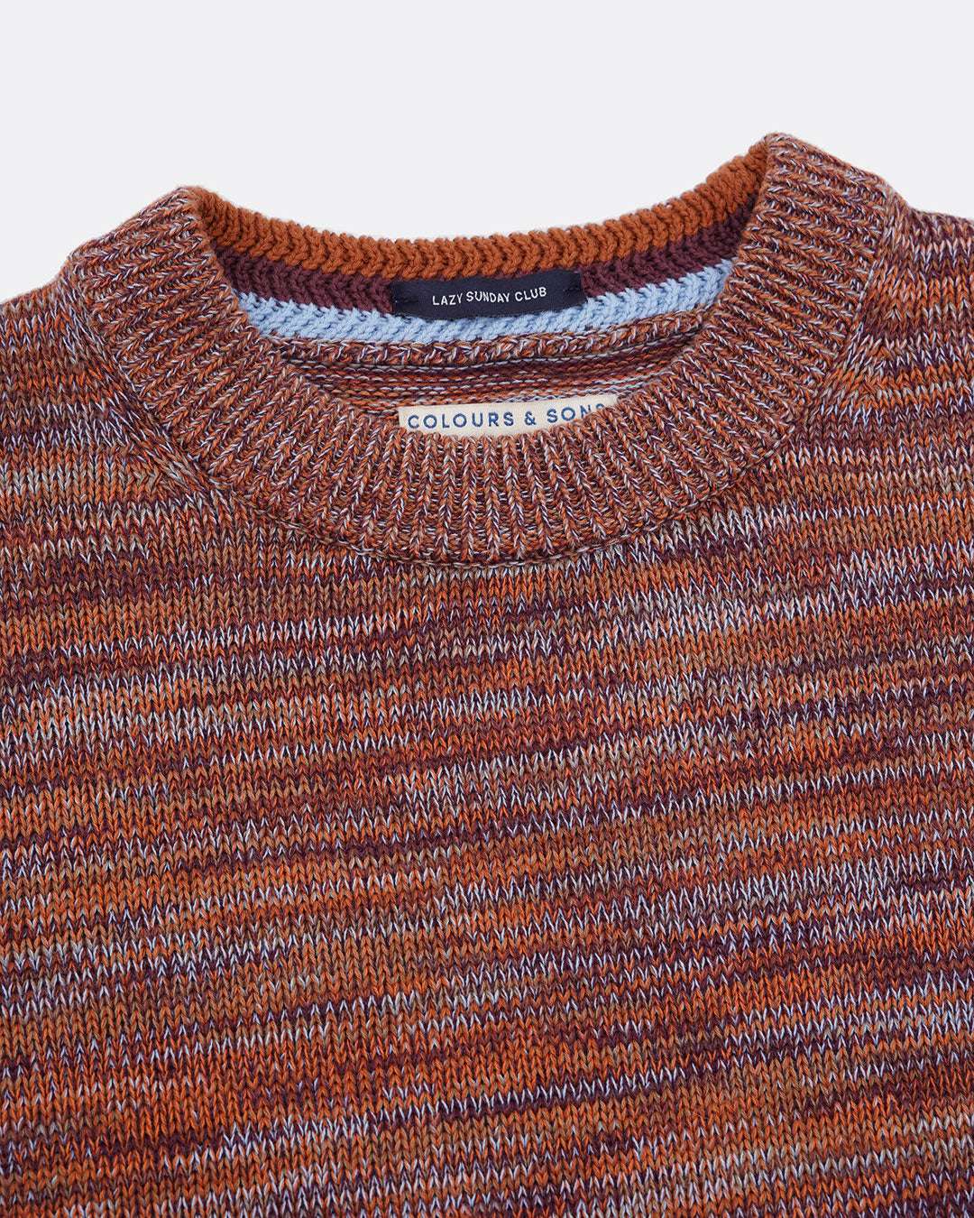 Roundneck-Mouliné en Merlot Mouliné Pull-over Colours and Sons   