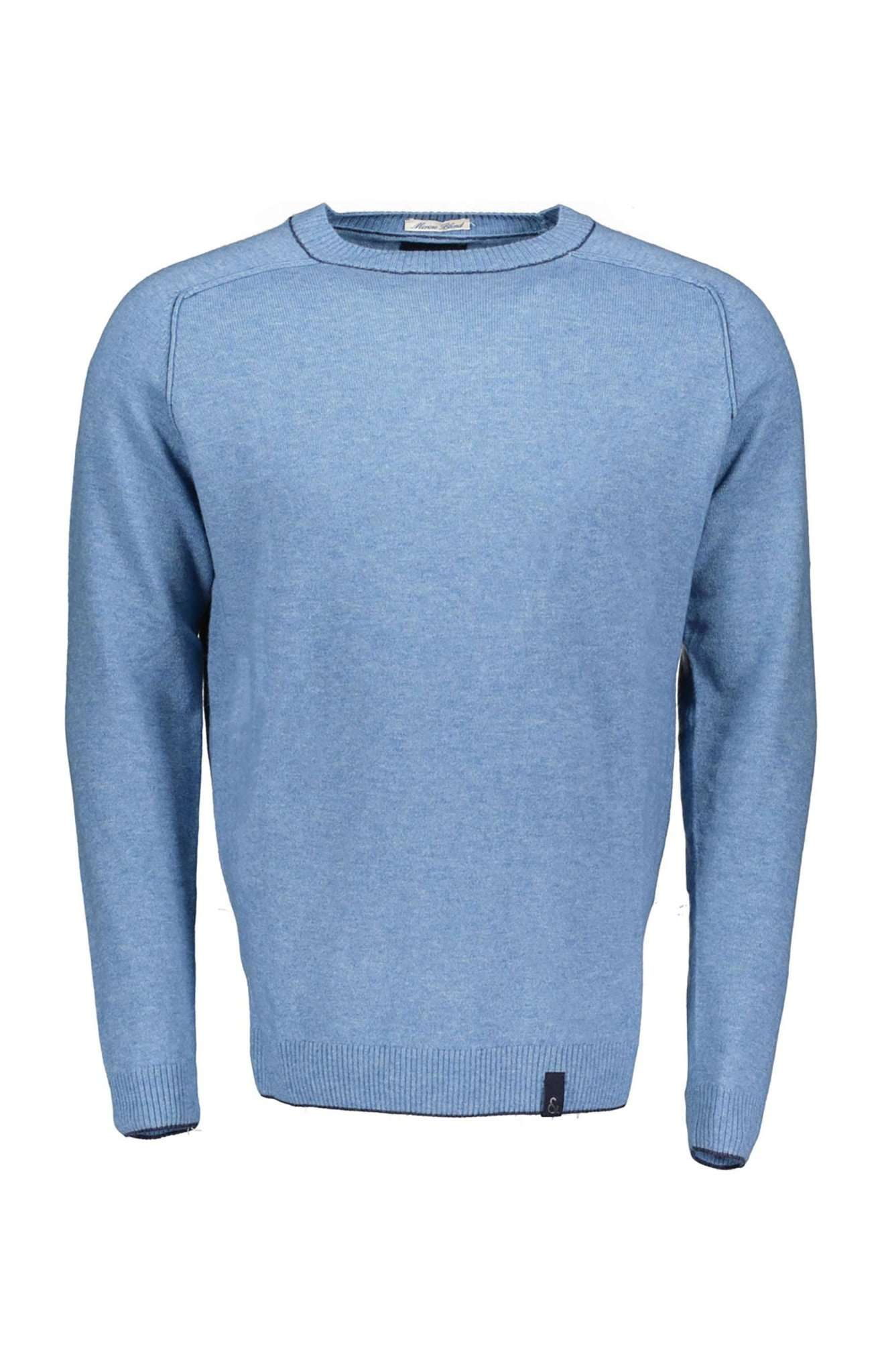 Roundneck-Merino Blend en pull en denim Colours and Sons   