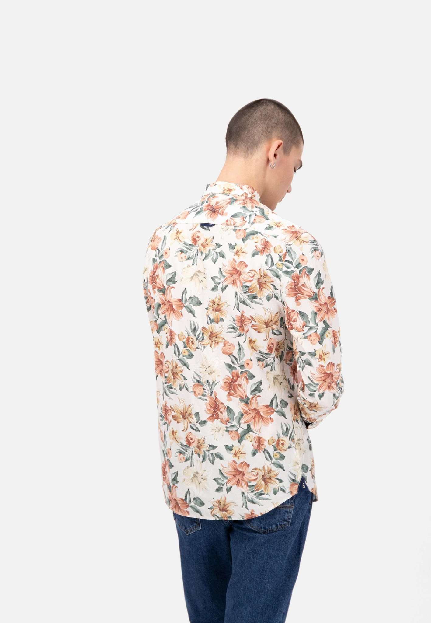 Shirt-Flower Print in Orange Flowers Chemises Colours and Sons   