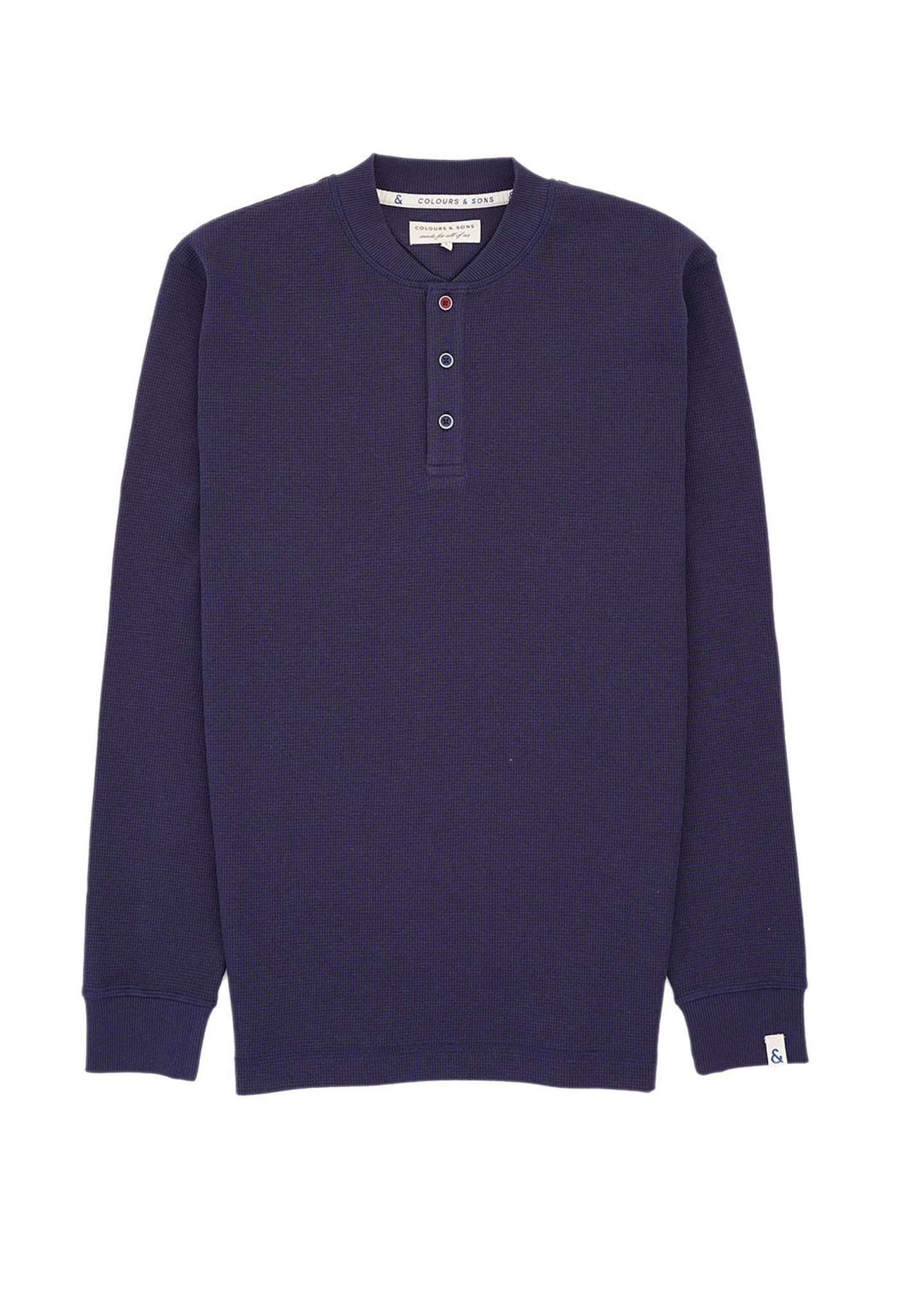 Serafino-Waffle en sweat-shirts bleu marine Colours and Sons   