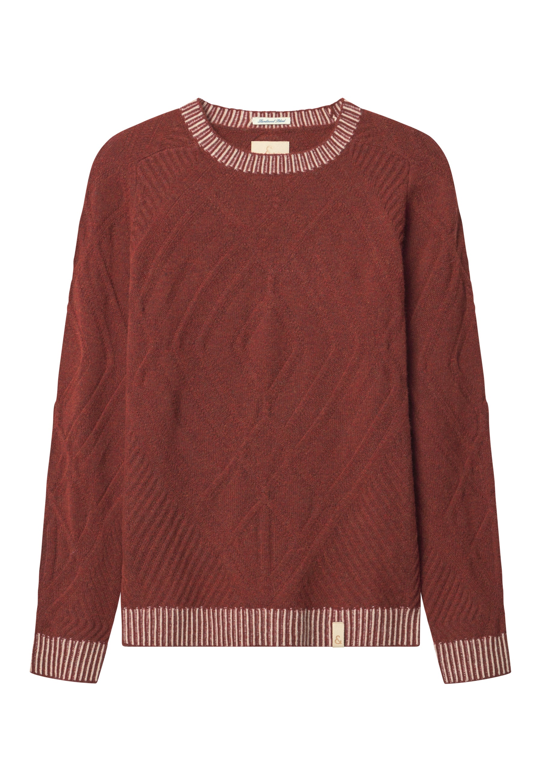 Roundneck Ethno Structure in Brandy Pullover Colours and Sons   