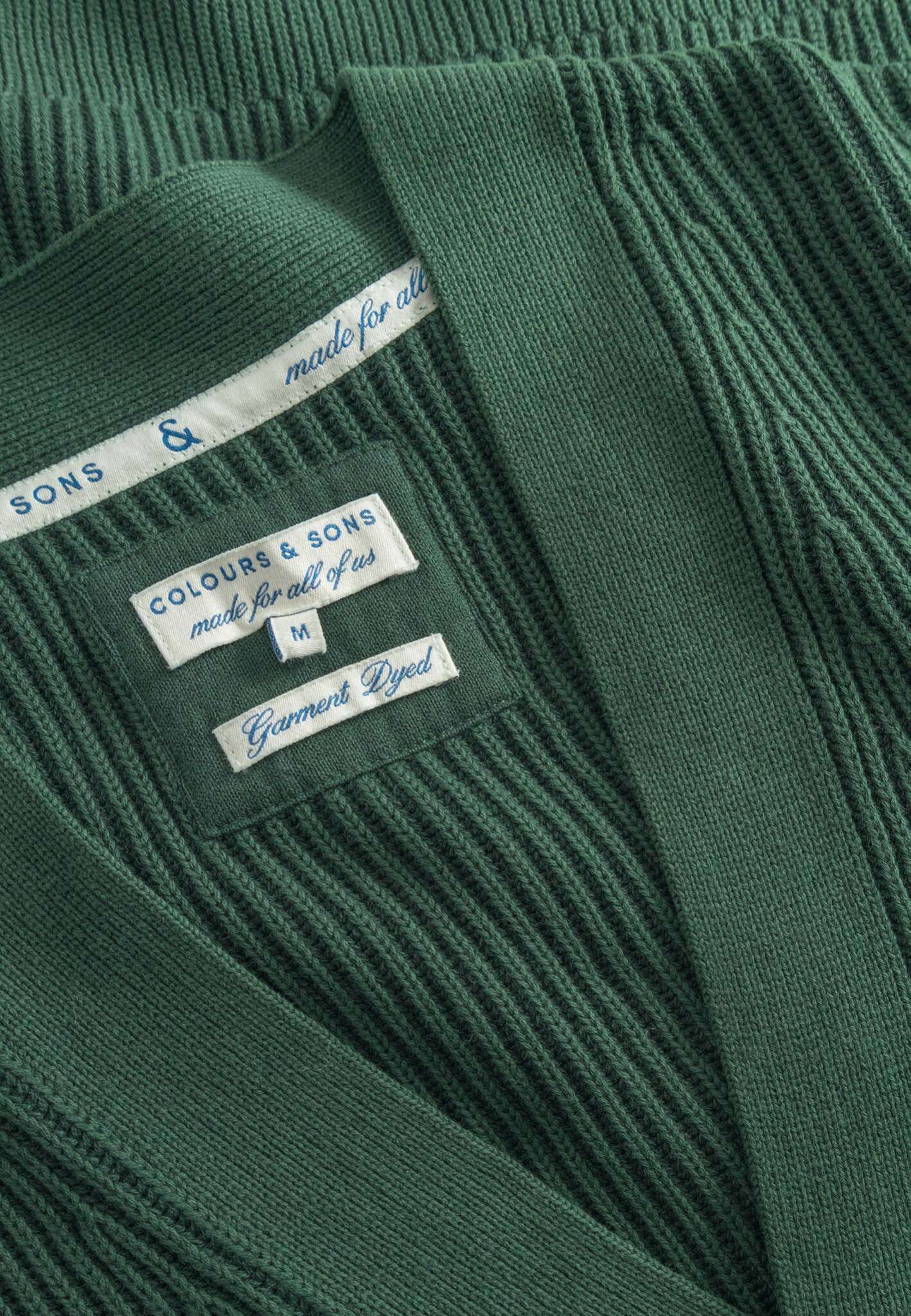 Cardigan-Rib Washed in Pine Pullover Colours and Sons
