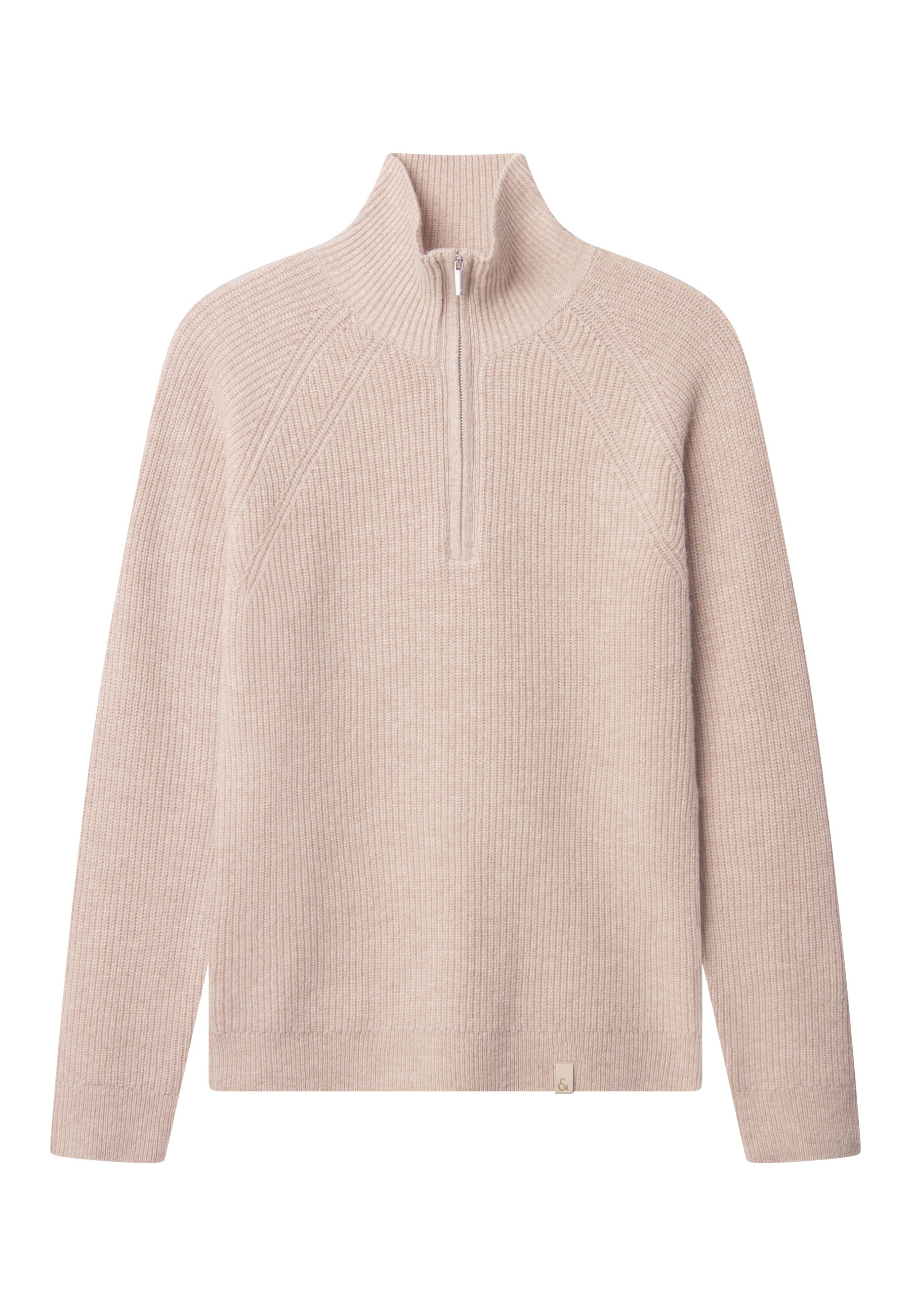 Demi-zip-Lambswool en Peanut Pull Colours and Sons
