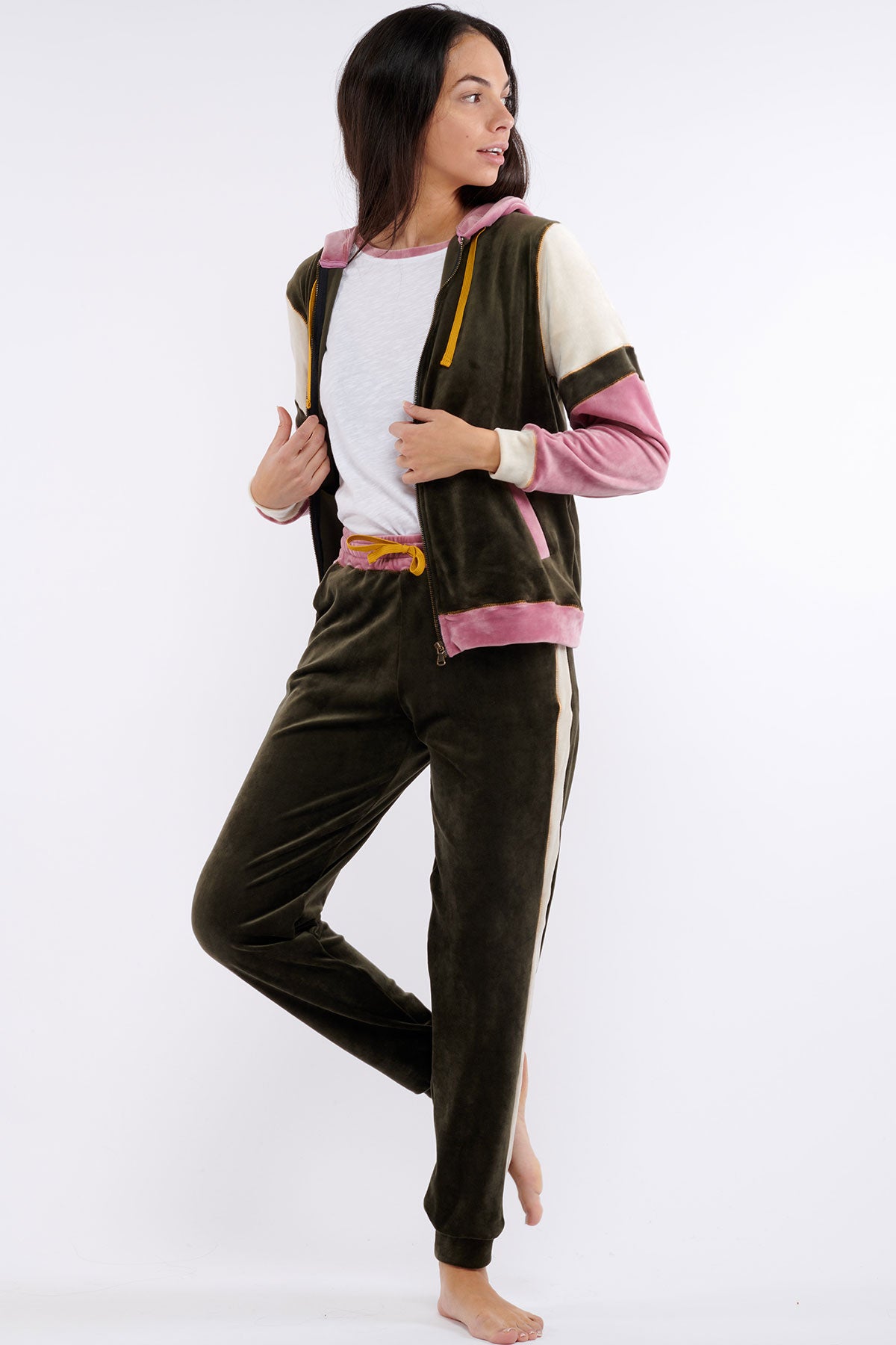 AIDEN-WILDLAKE Veste sweat kaki Vestes sweat Banana Moon   