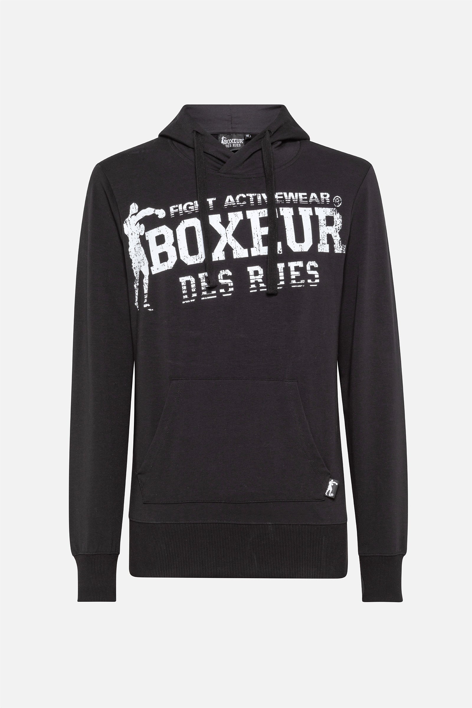 Sweat à capuche avec ouverture du pouce en noir Sweat à capuche Boxeur des Rues   