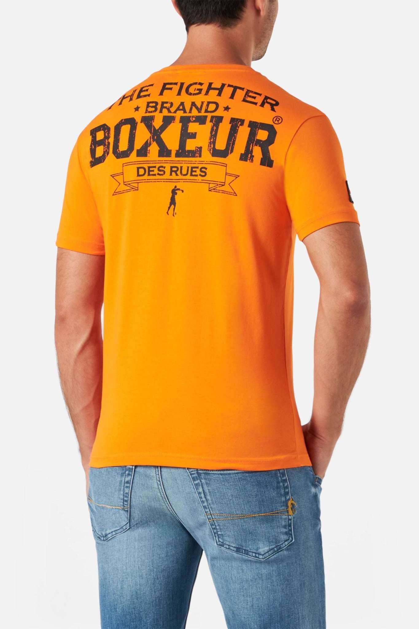 T-shirt Boxeur Street 2 en orange T-shirts Boxeur des Rues   