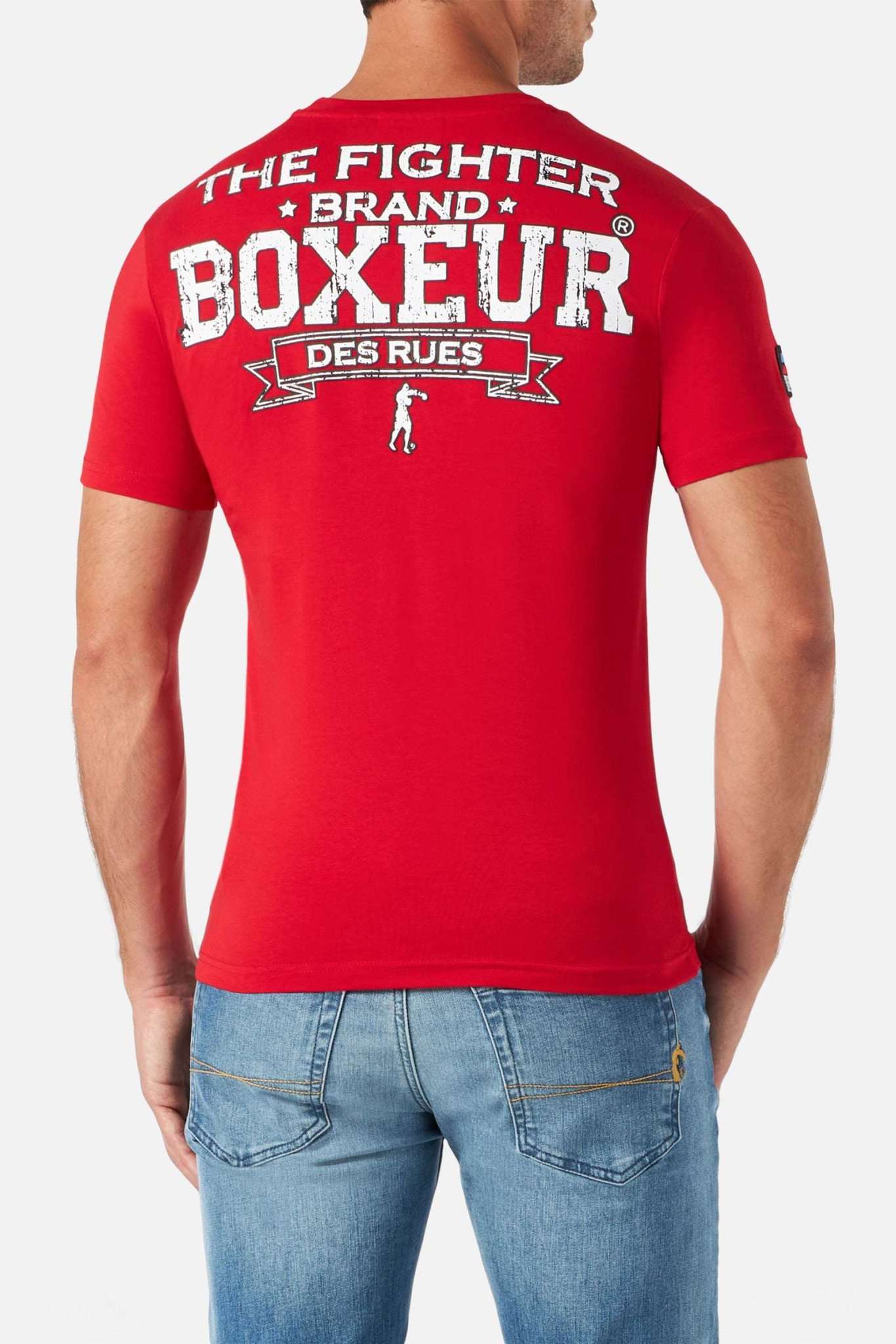 T-shirt Boxeur Street 2 en rouge T-shirts Boxeur des Rues   