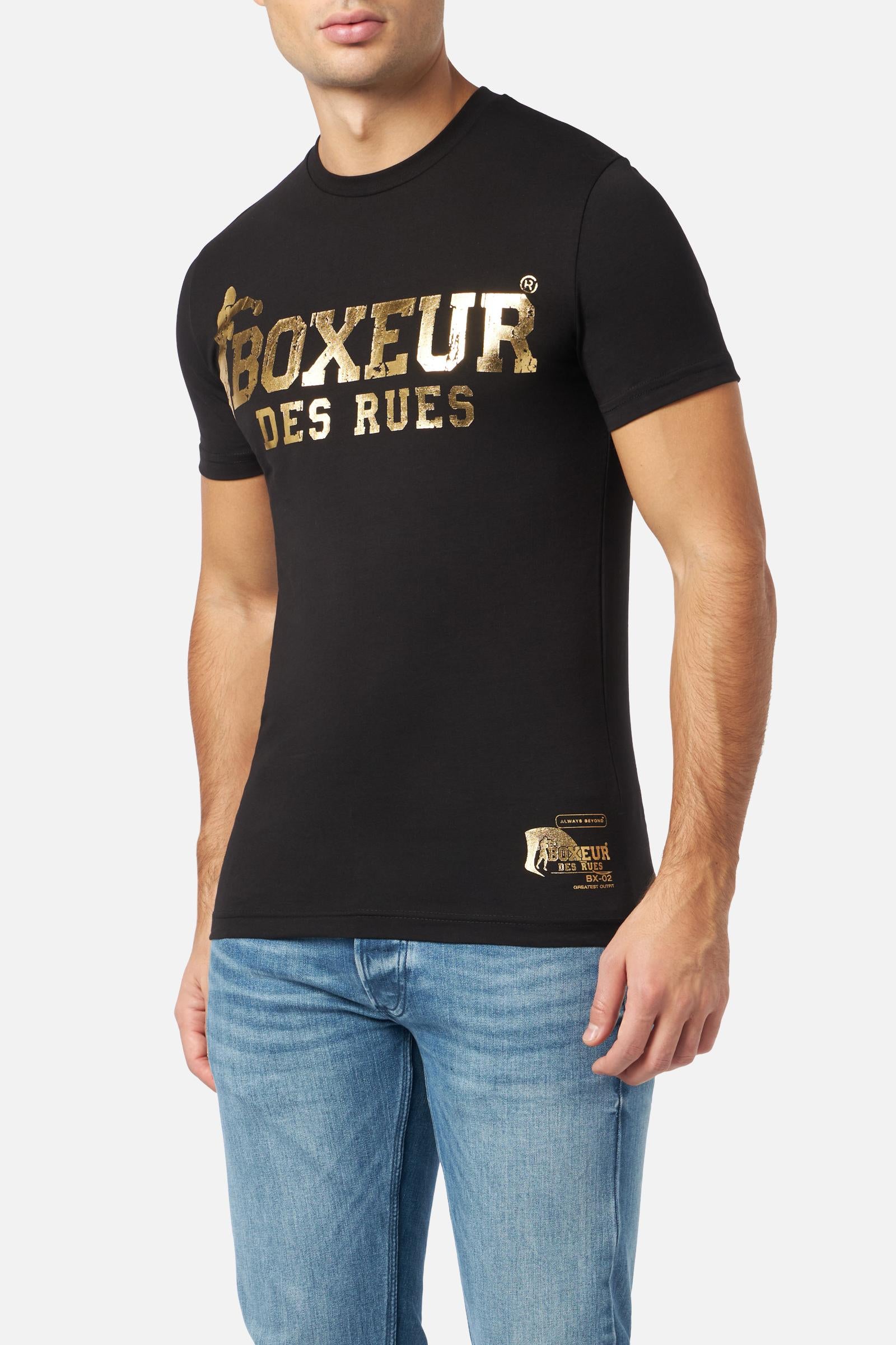 T-Shirt Boxeur Street 2 en noir et or T-Shirts Boxeur des Rues   