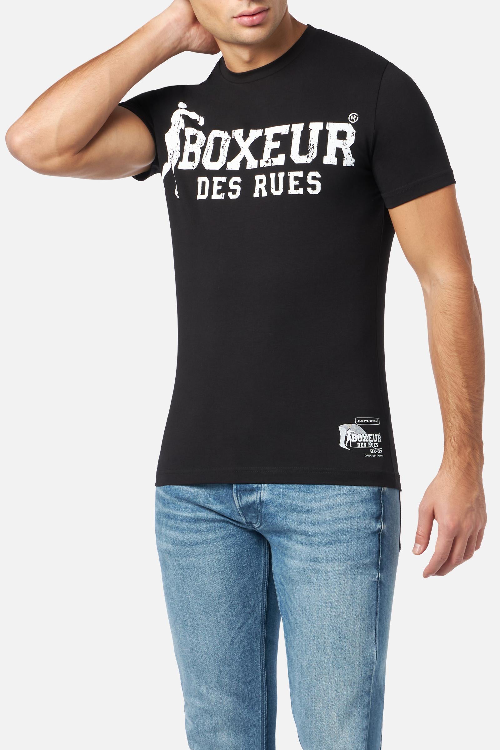 T-Shirt Boxeur Street 2 en noir-blanc T-Shirts Boxeur des Rues   