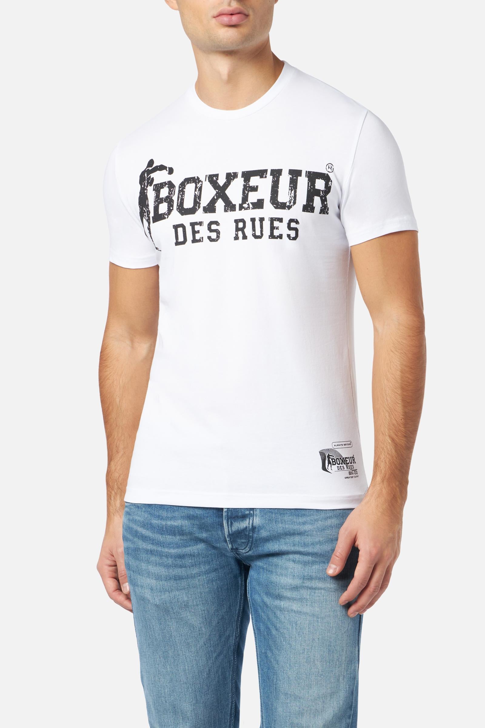 T-Shirt Boxeur Street 2 en blanc-noir T-Shirts Boxeur des Rues   