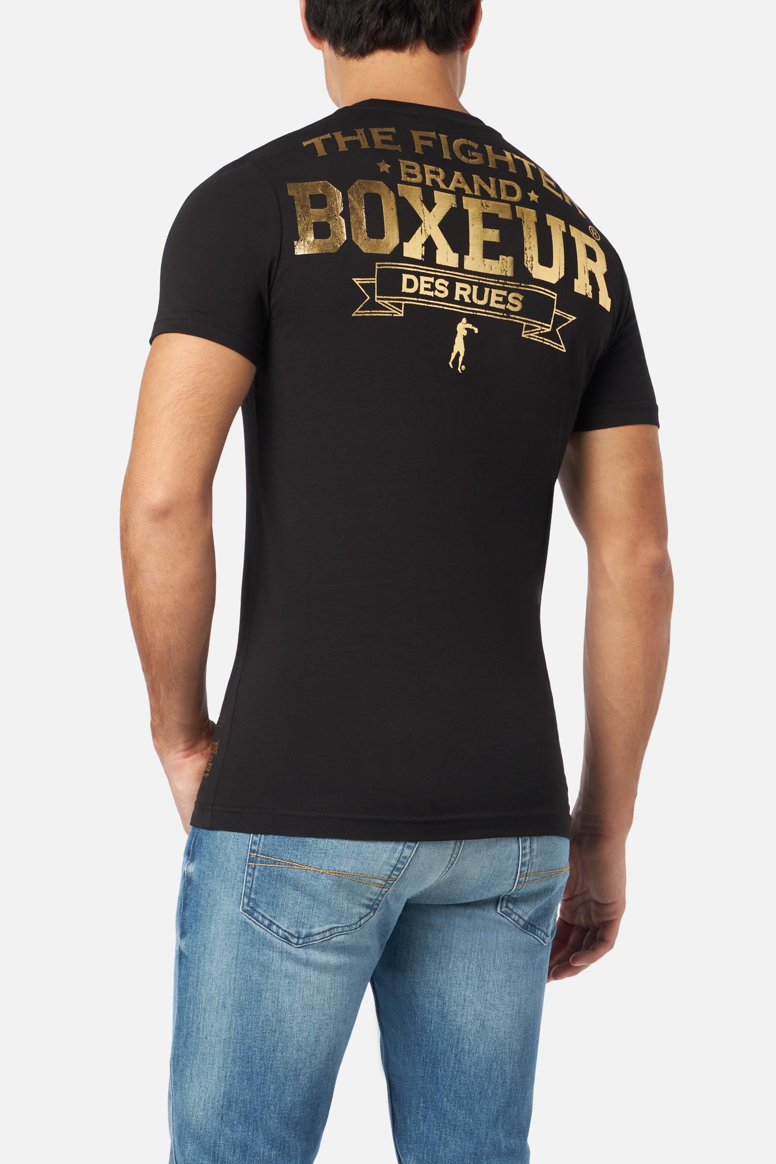 T-Shirt Boxeur Street 2 en noir et or T-Shirts Boxeur des Rues   