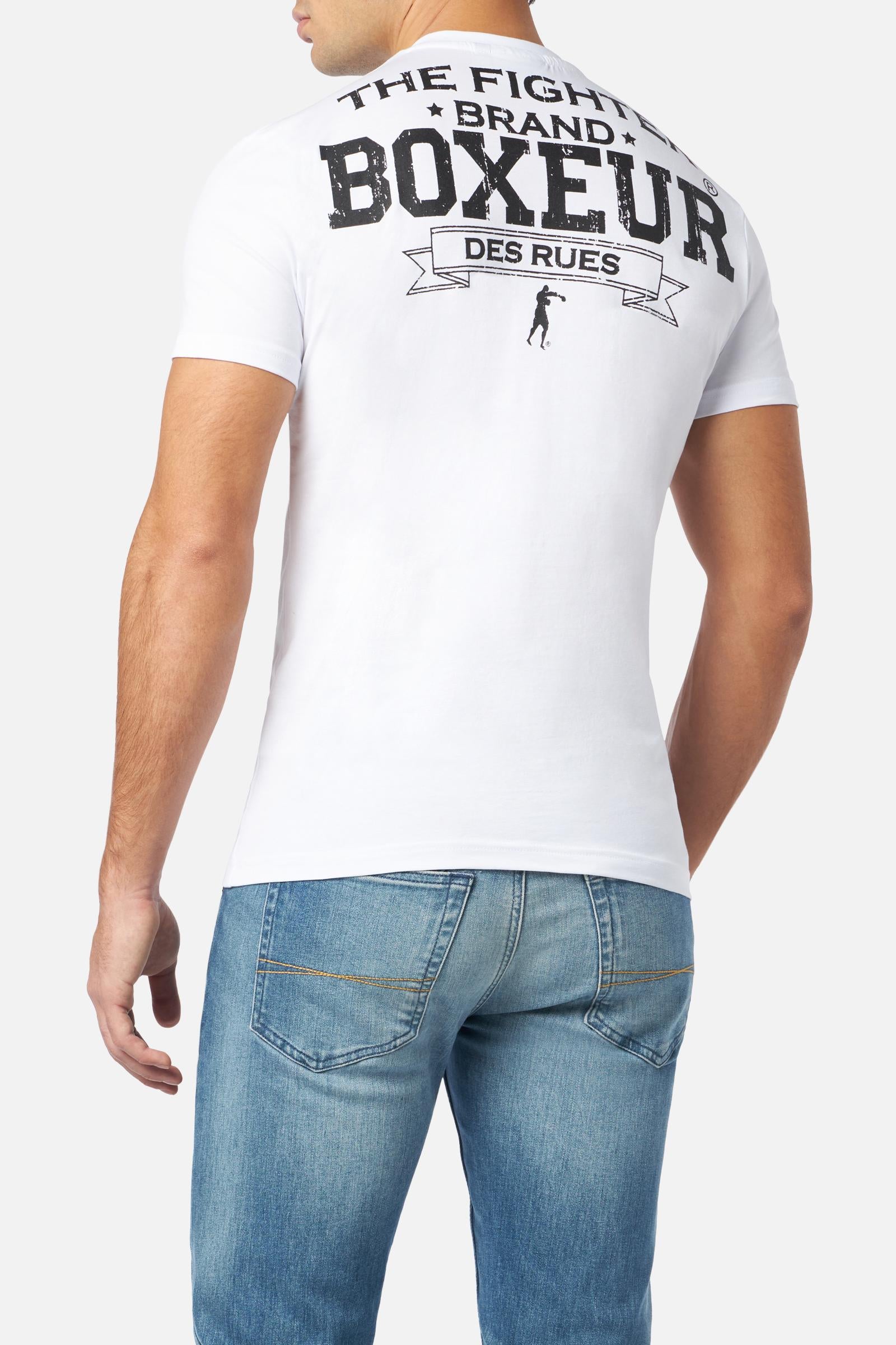 T-Shirt Boxeur Street 2 en blanc-noir T-Shirts Boxeur des Rues   