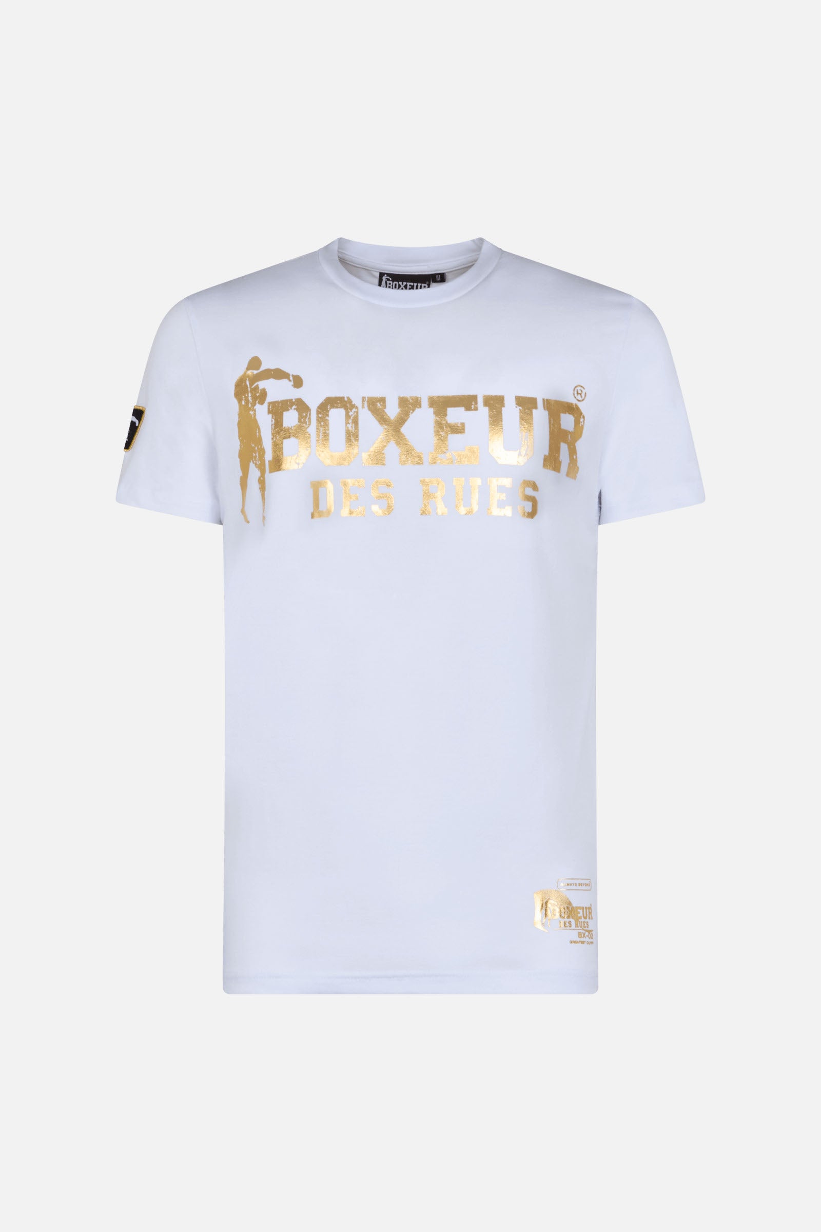 T-shirt Boxeur Street 2 en blanc-or