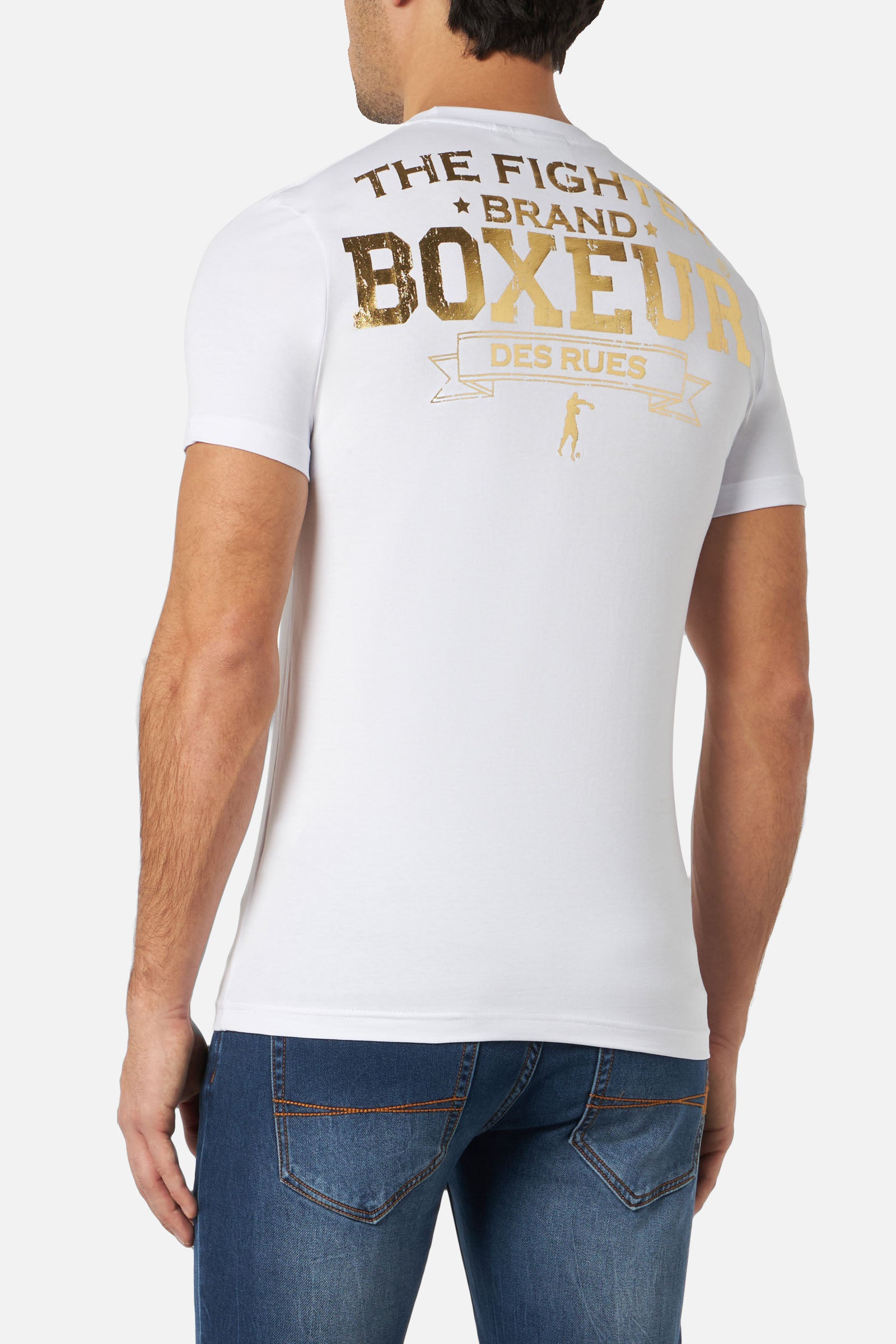 T-Shirt Boxeur Street 2 en blanc-or T-Shirts Boxeur des Rues   