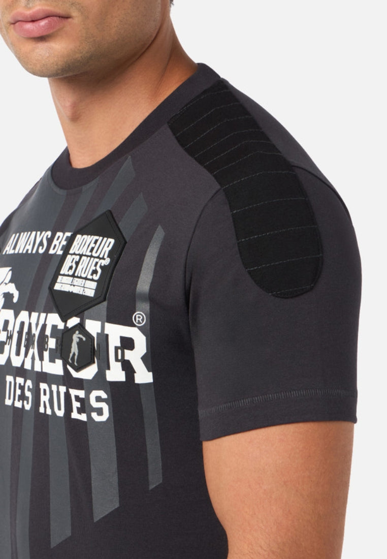 T-shirt à manches courtes en anthracite T-shirts Boxeur des Rues   