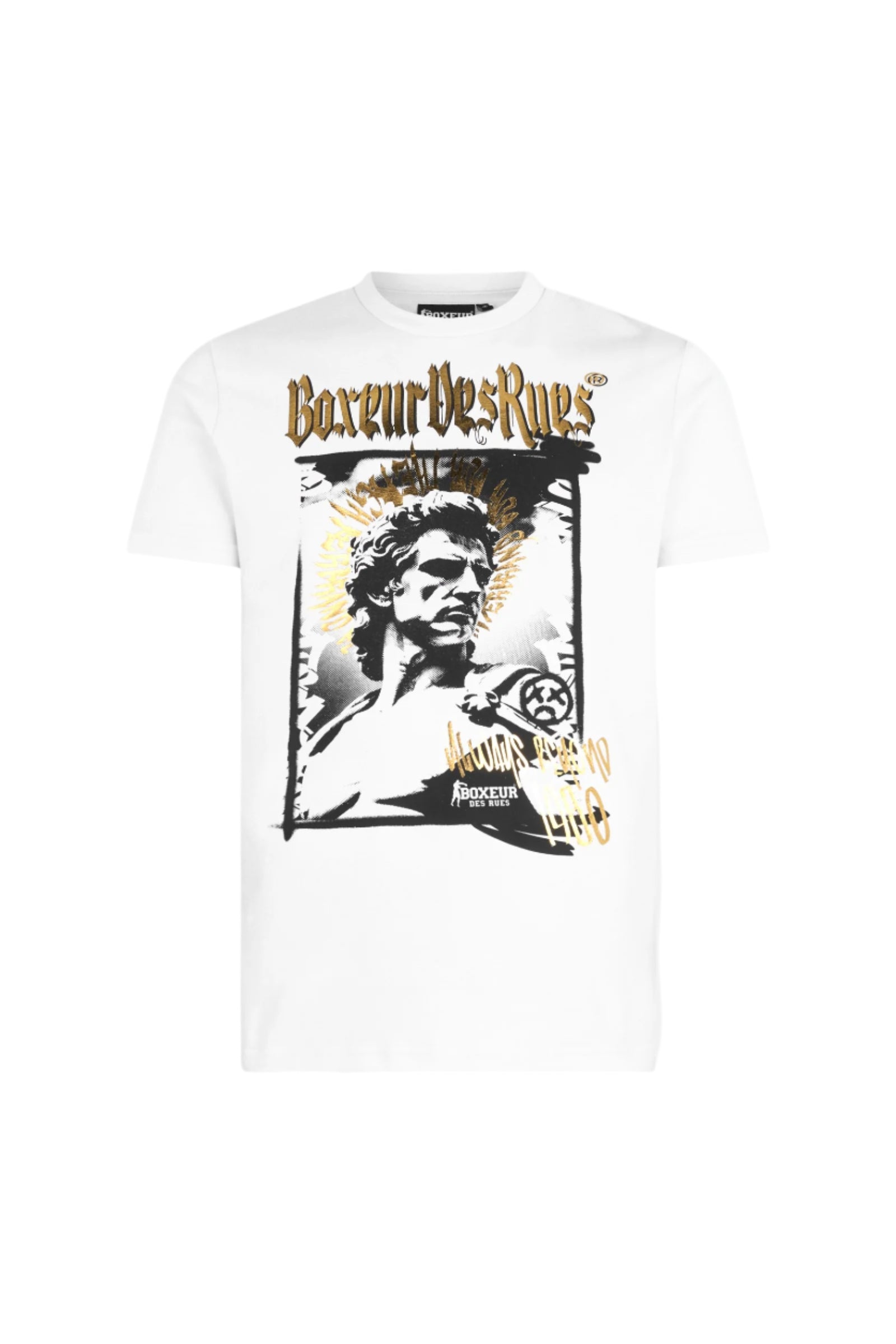 T-shirt graphique blanc-or