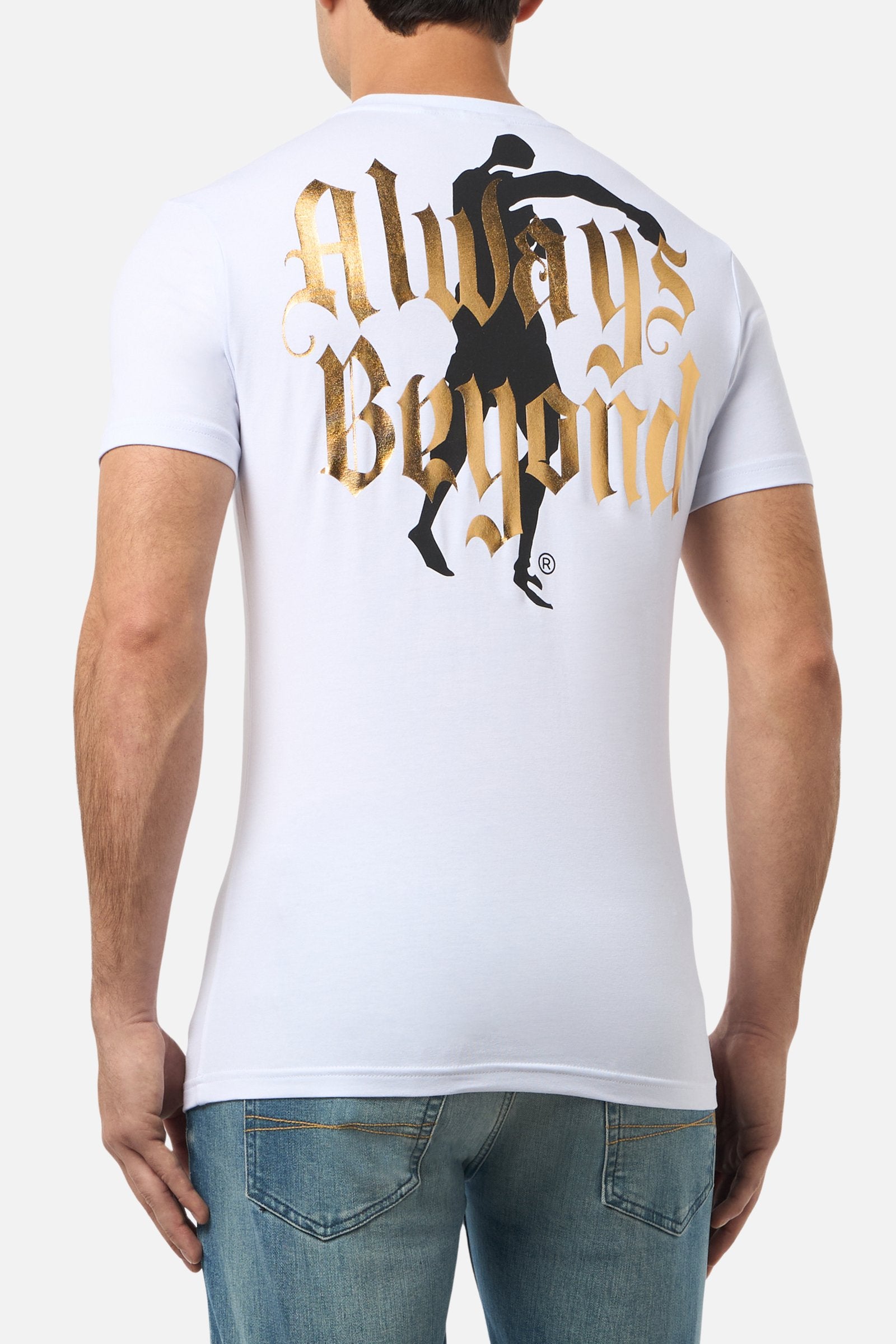 T-shirt graphique blanc-or