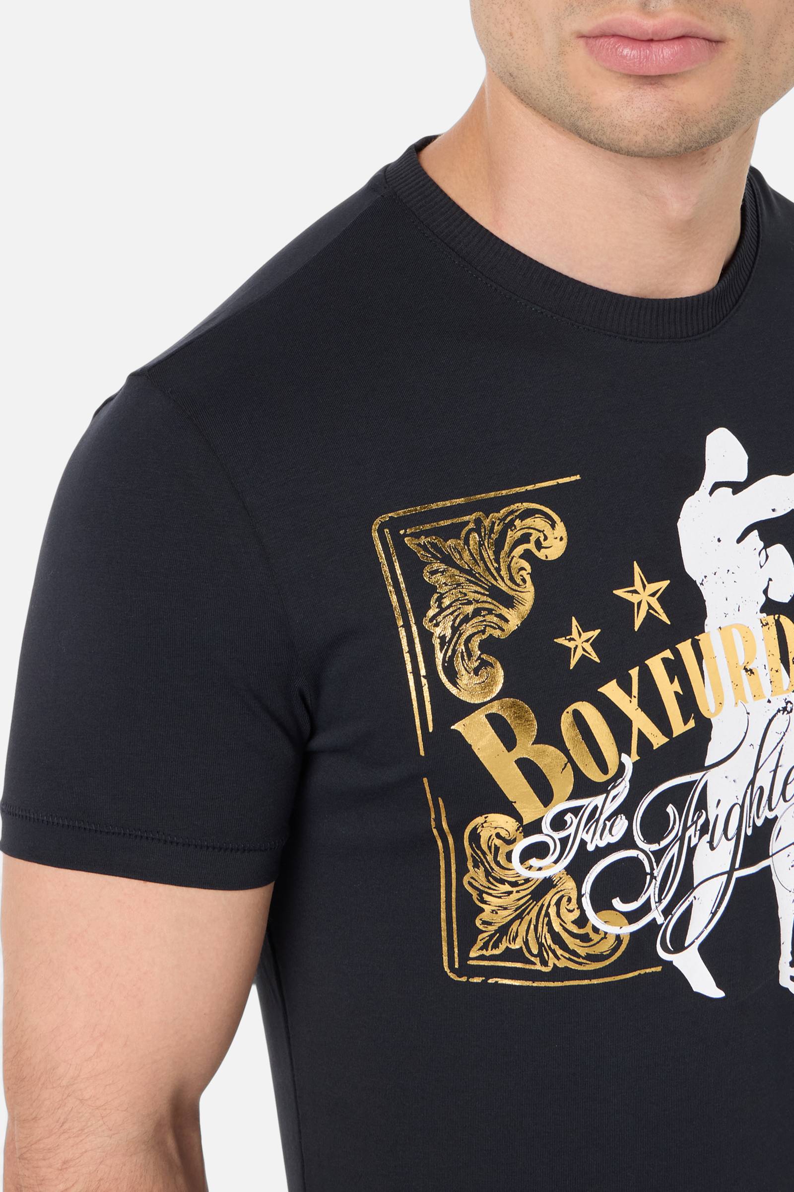 T-shirt imprimé col rond anthracite T-shirts Boxeur des Rues