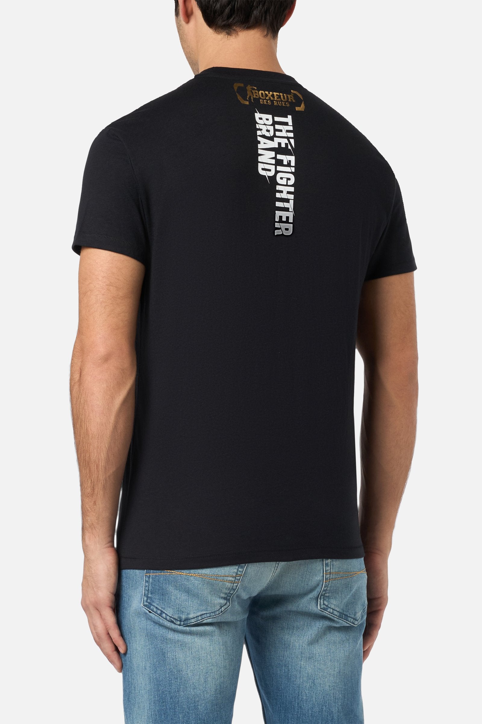 T-shirt avec impression en noir et or T-shirts Boxeur des Rues   