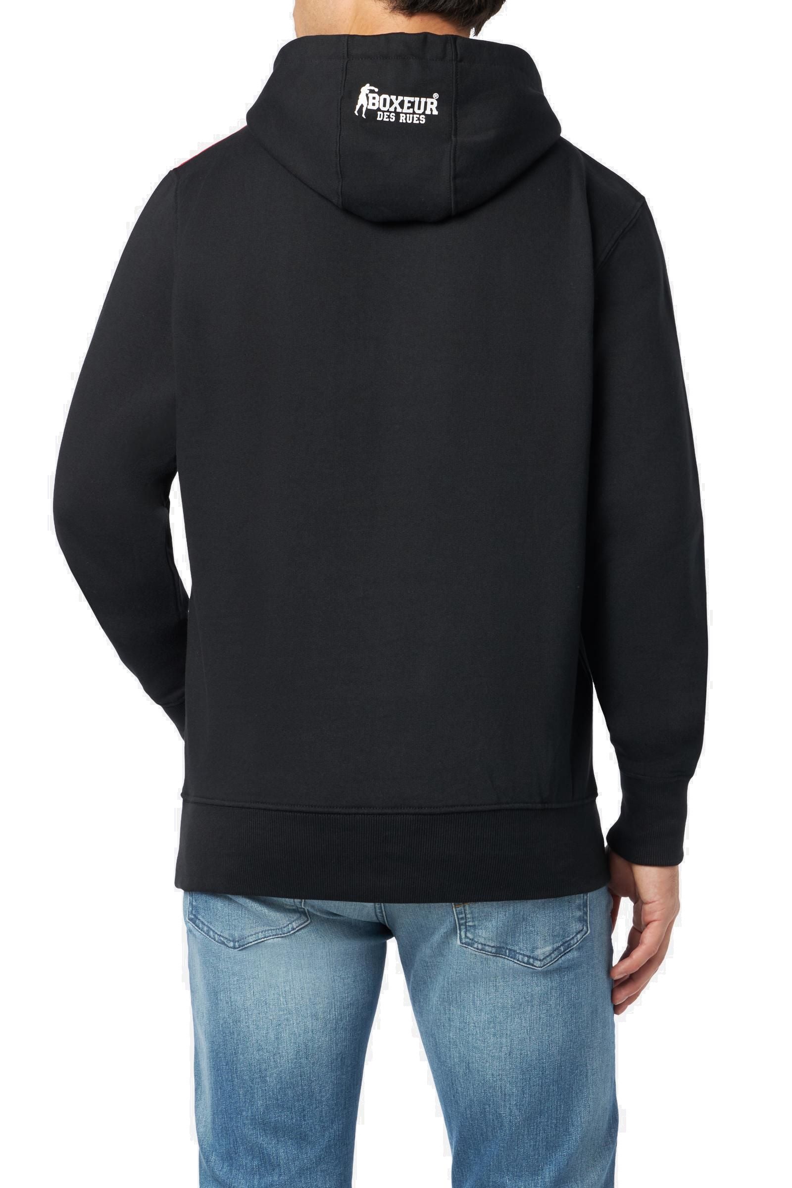 Colour Block Hoodie in Black Sweat à capuche Boxeur des Rues   