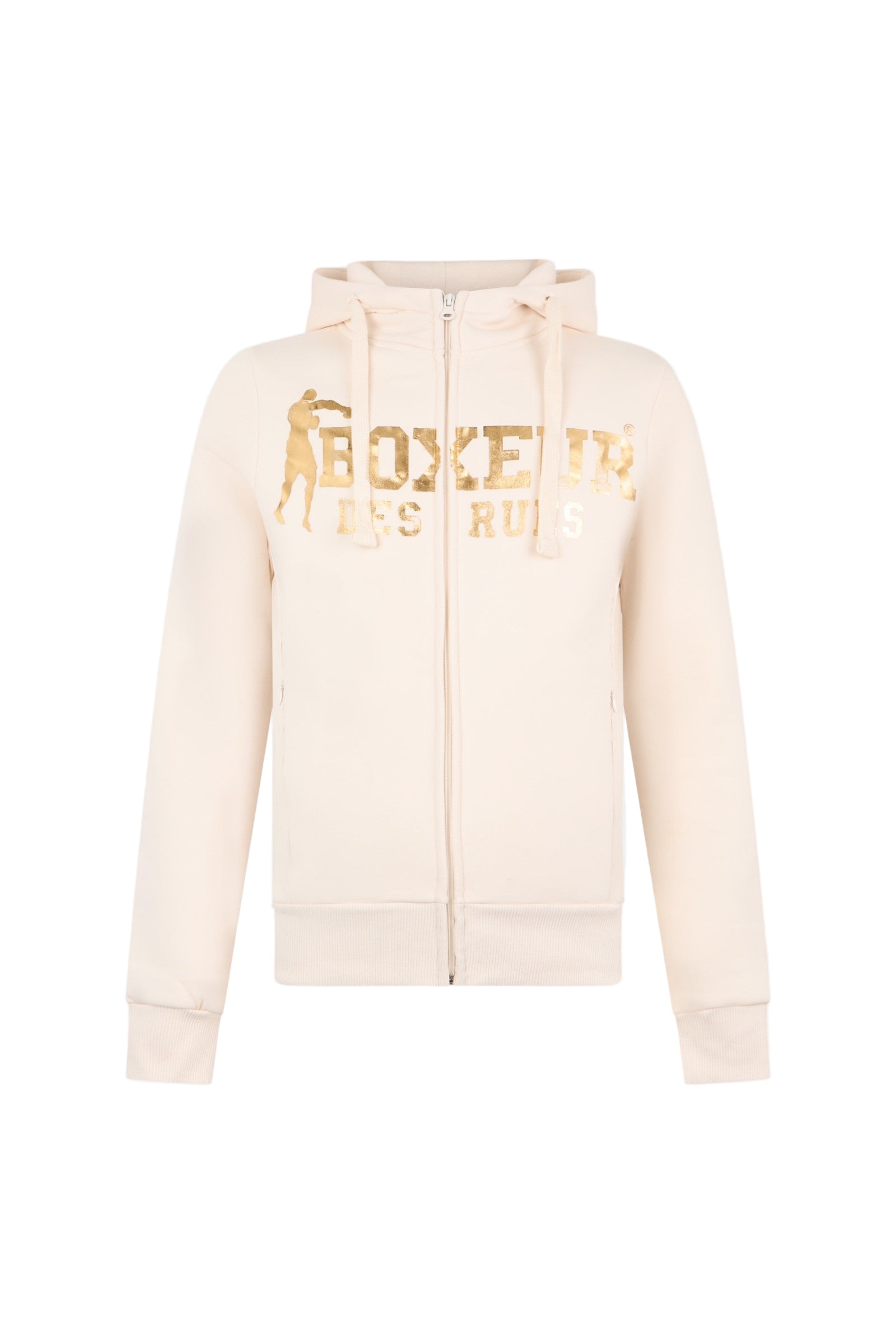 Sweat-shirt à capuche à fermeture complète en beurre