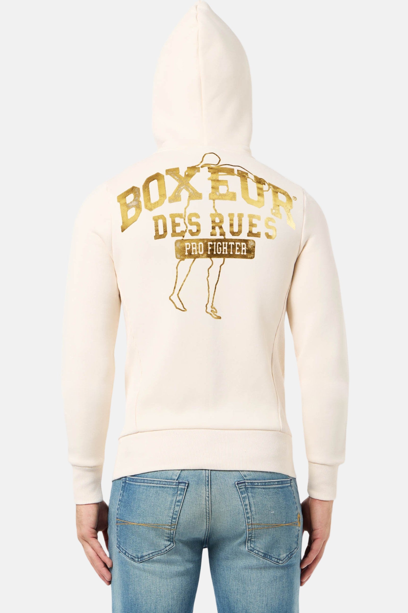 Sweat-shirt à capuche à fermeture complète en beurre